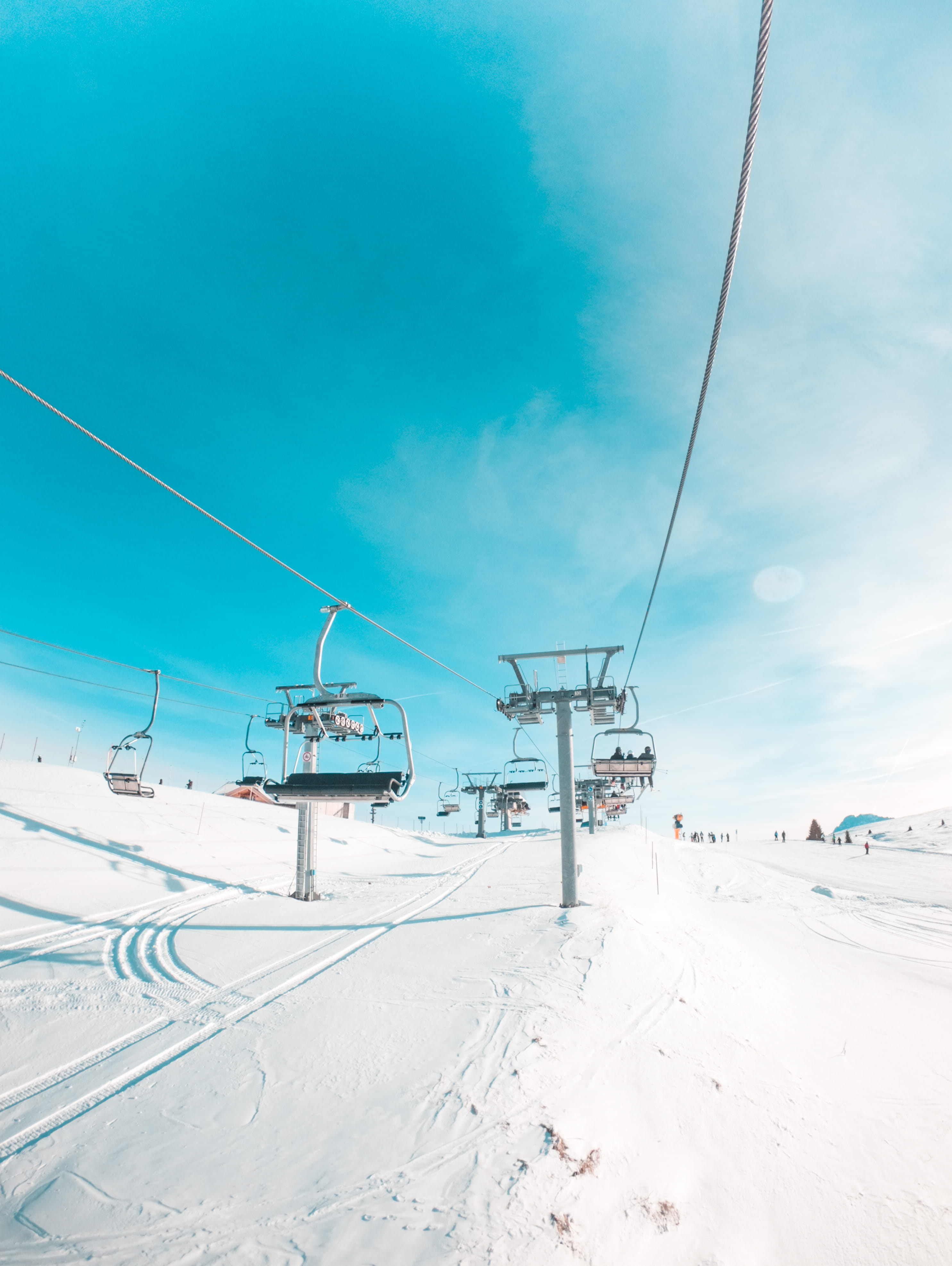 slope, nature, sport, mode of transportation, 4K, winter, cloud - sky, cable car, rope, land, italy, cable, electricity, mountains, day, no people, beauty in nature, Phone HD Wallpaper