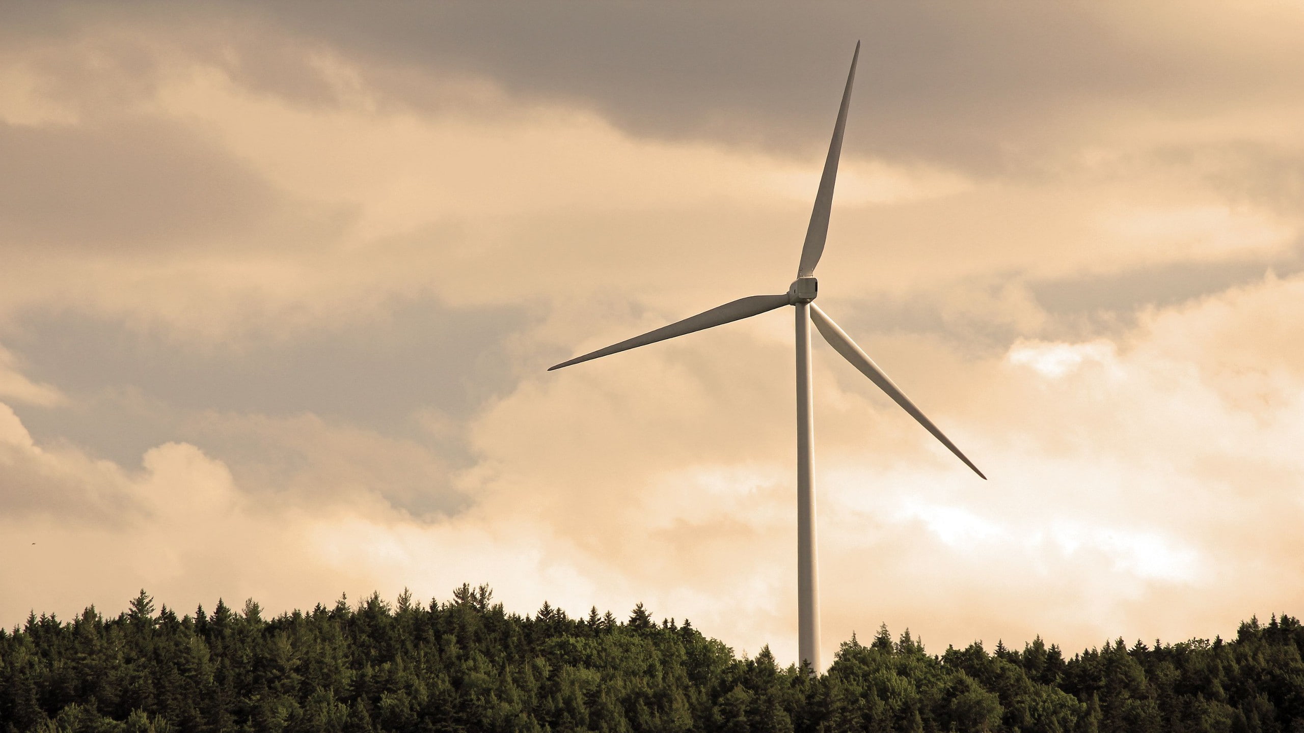 2K, wind turbine, clouds, HD Wallpaper