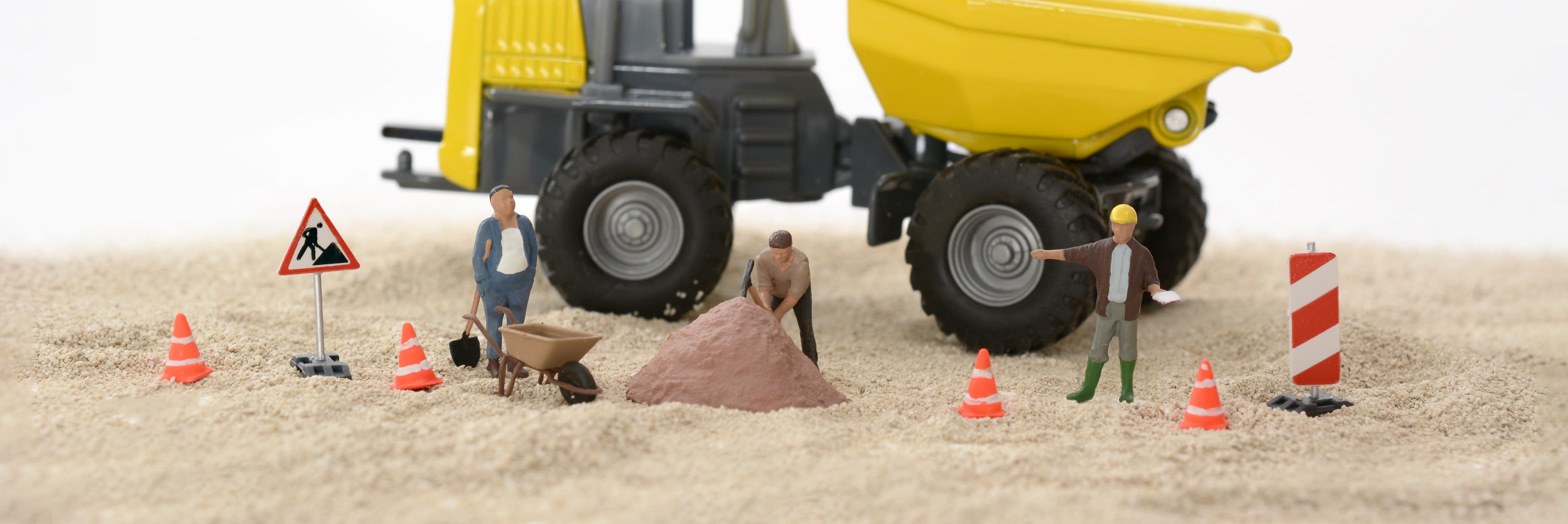 yellow, person, road, under construction, land, wheelbarrow, figure, motor vehicle, no people, white, mode of transportation, craftsmen, head image, construction site, HD Wallpaper