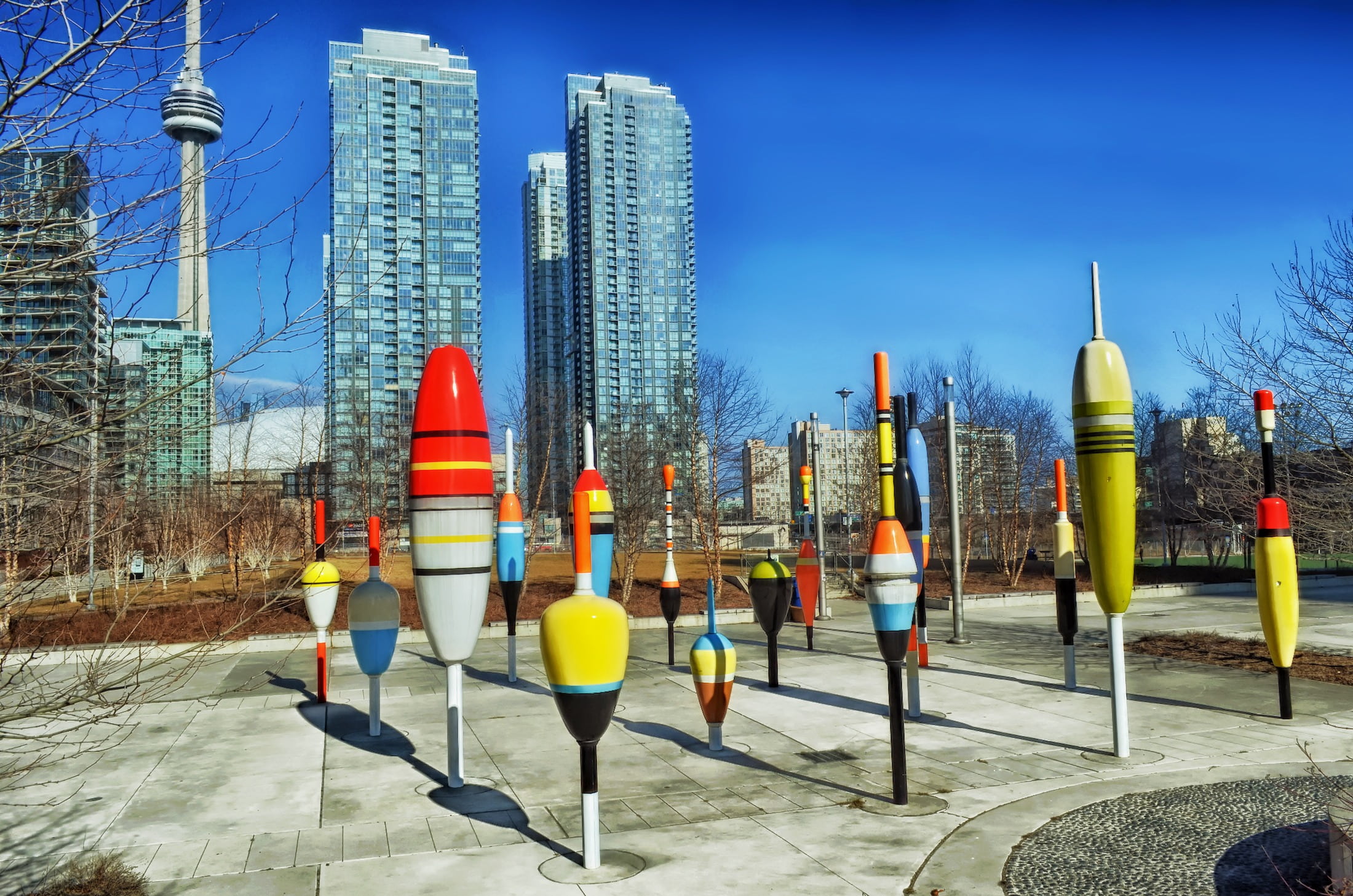 cities, clear sky, urban, office building exterior, tall - high, landmark, nature, day, skyscraper, building, sky, buildings, canoe landing park, security, HD Wallpaper