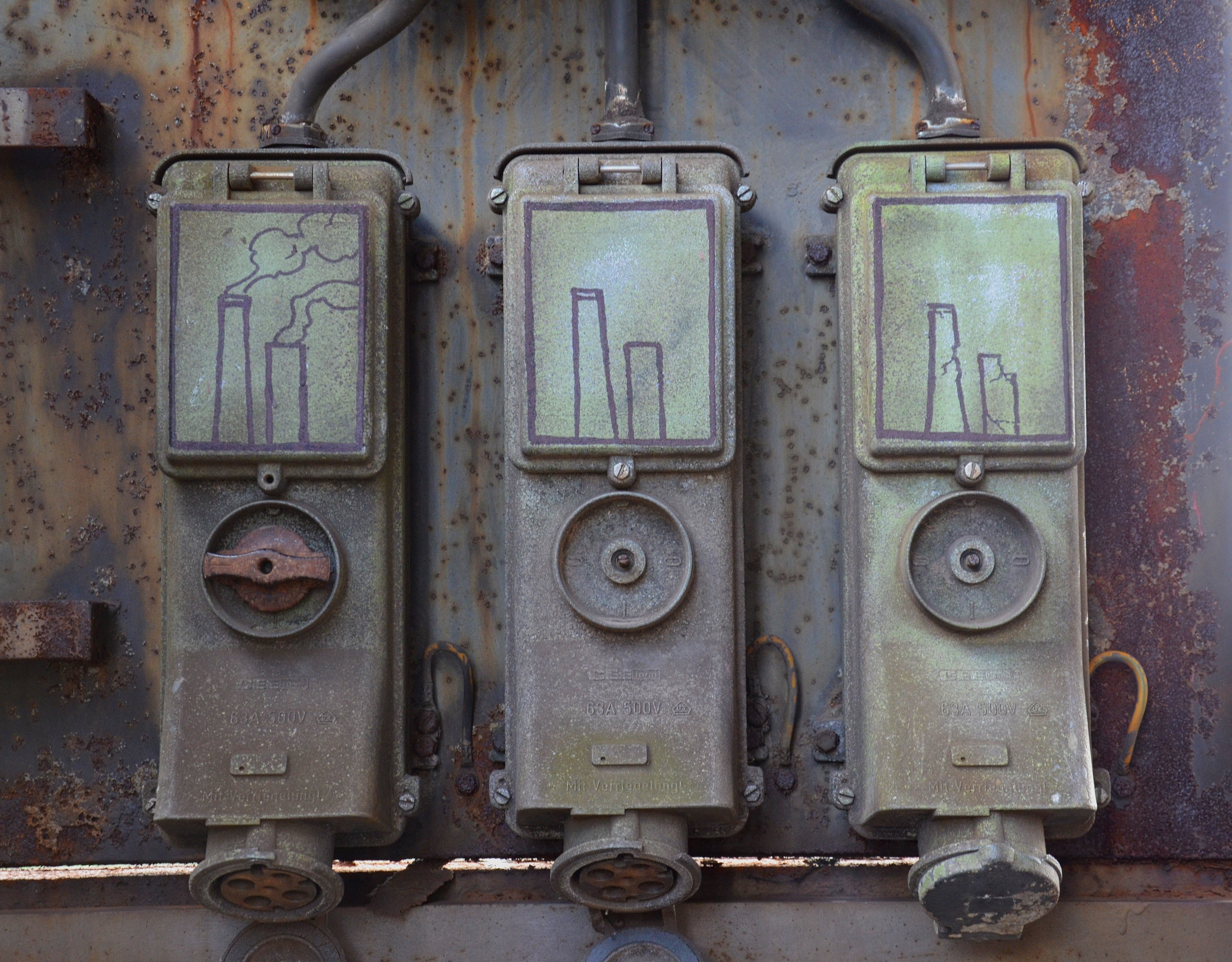 wall - building feature, street art, electrical equipment, technology, factory, power plant, architecture, abandoned, industrial plant, deterioration, day, HD Wallpaper