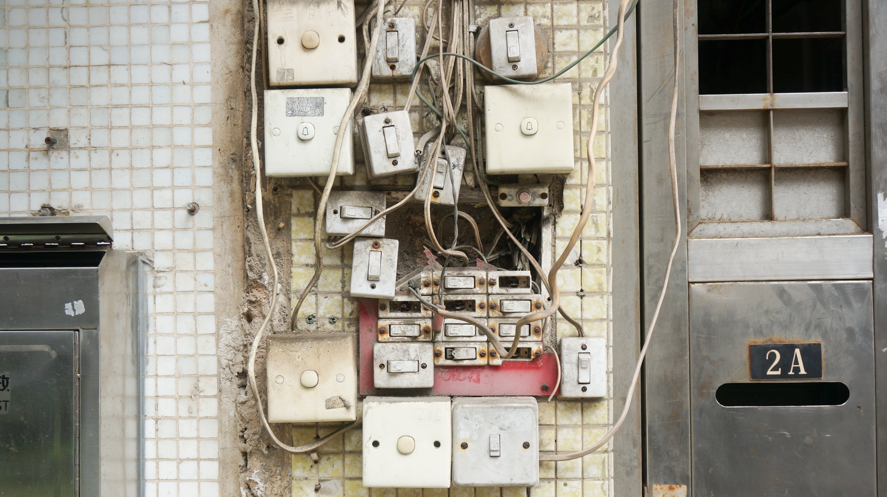 connection, electrical equipment, broken, electric, outlet, control panel, window, dirty, industry, wall - building feature, photo, fuse box, close-up, HD Wallpaper