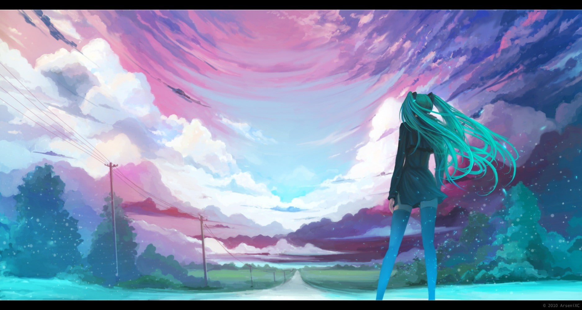 scenics - nature, cloud - sky, no people, water, sunlight, day, beauty in nature, tranquil scene, nature, Hatsune Miku, sea, lens flare, 720P, transfer print, HD Wallpaper