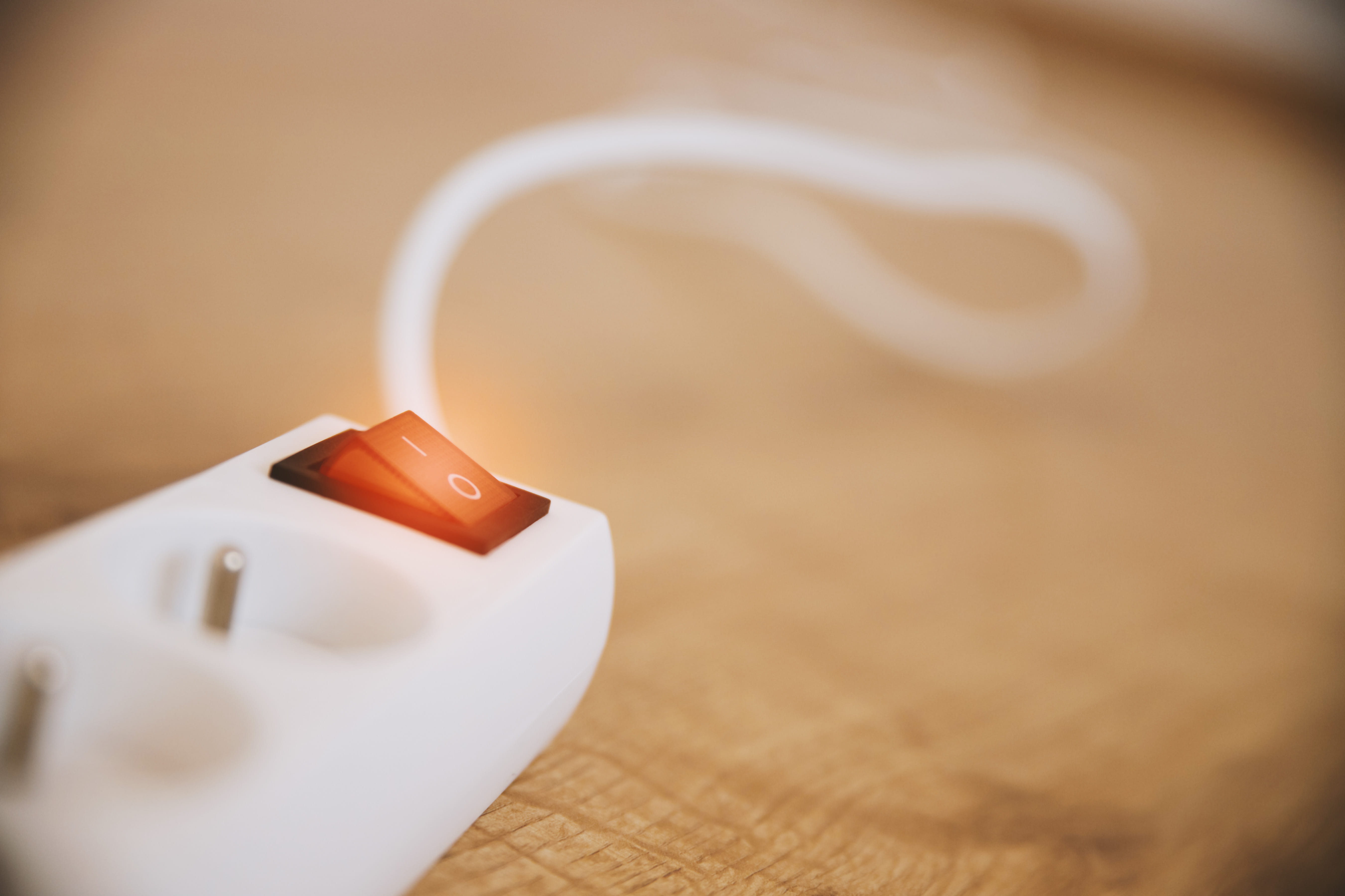 connection, table, white color, copy space, security, safety, single object, indoors, communication, 5K, power, sockets, studio shot, selective focus, HD Wallpaper