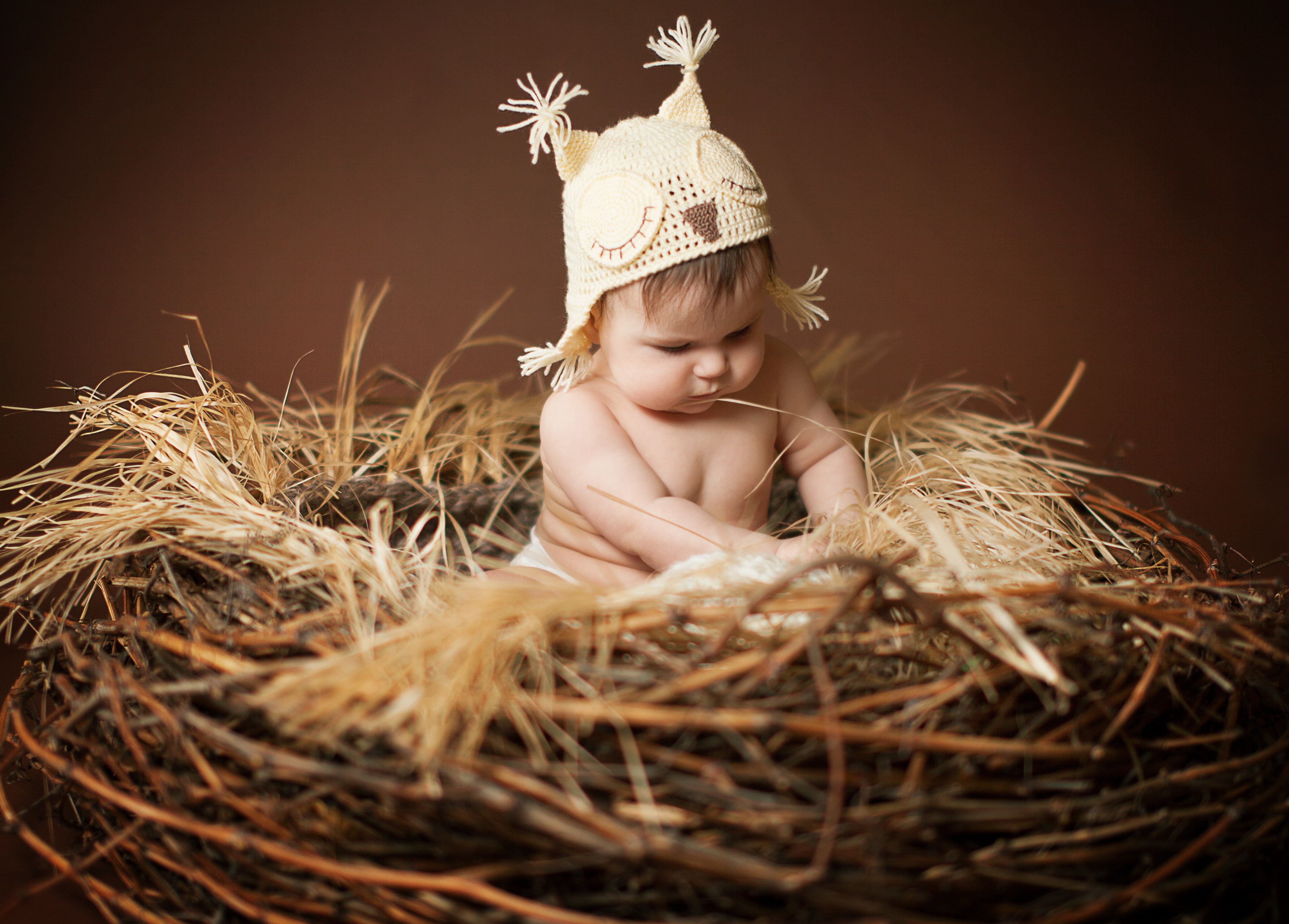 cheerful, hat, looking, plant, one Person, childhood, cute, nature, rural Scene, straw, young, human Face, beautiful, nest, summer, females, beauty, happiness, HD Wallpaper