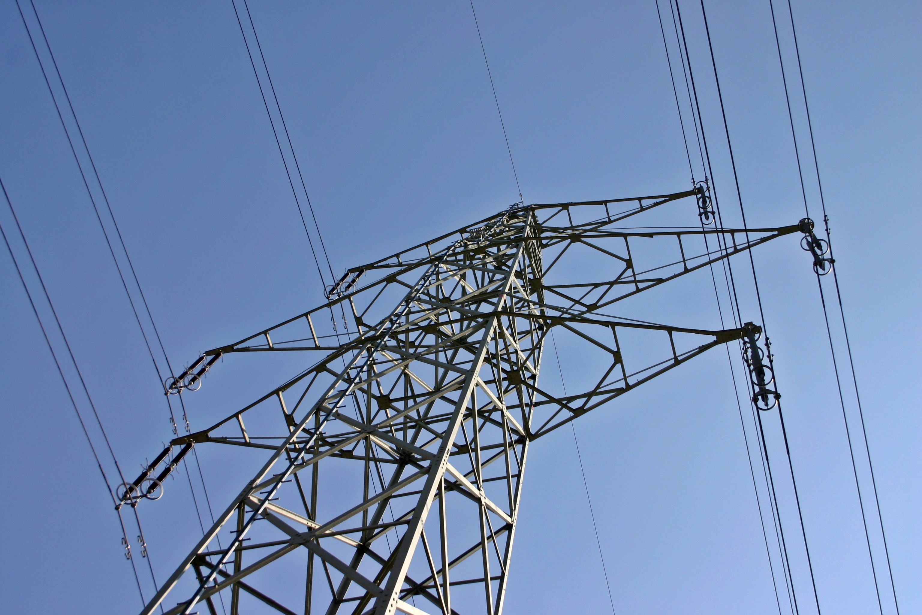 tall - high, power line, mast, day, complexity, cable, current, clear sky, masts, technology, line, power supply, metal, girder, 2K, electricity, electricity pylon, HD Wallpaper