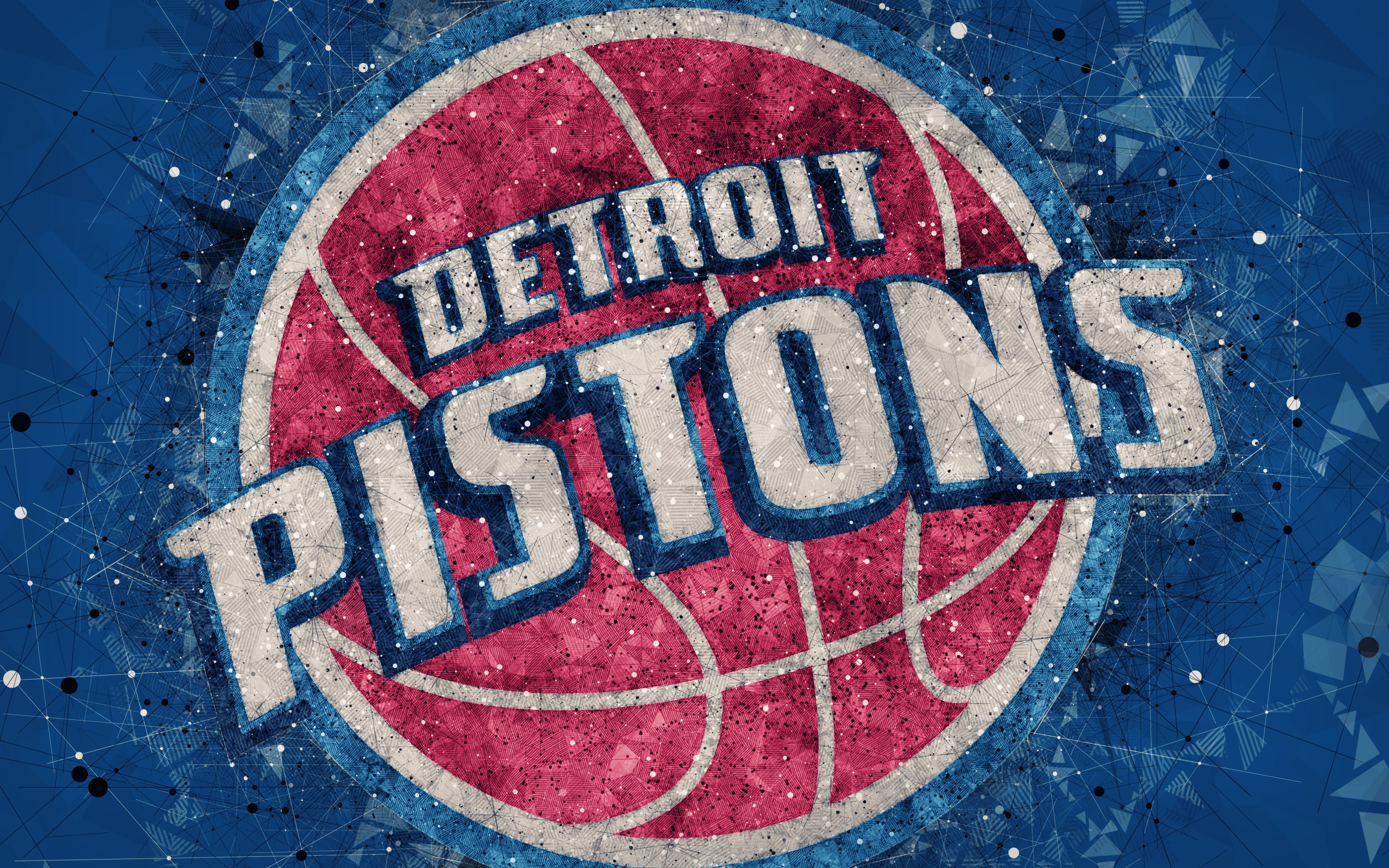 4K, Detroit Pistons, NBA, Logo, Basketball, HD Wallpaper