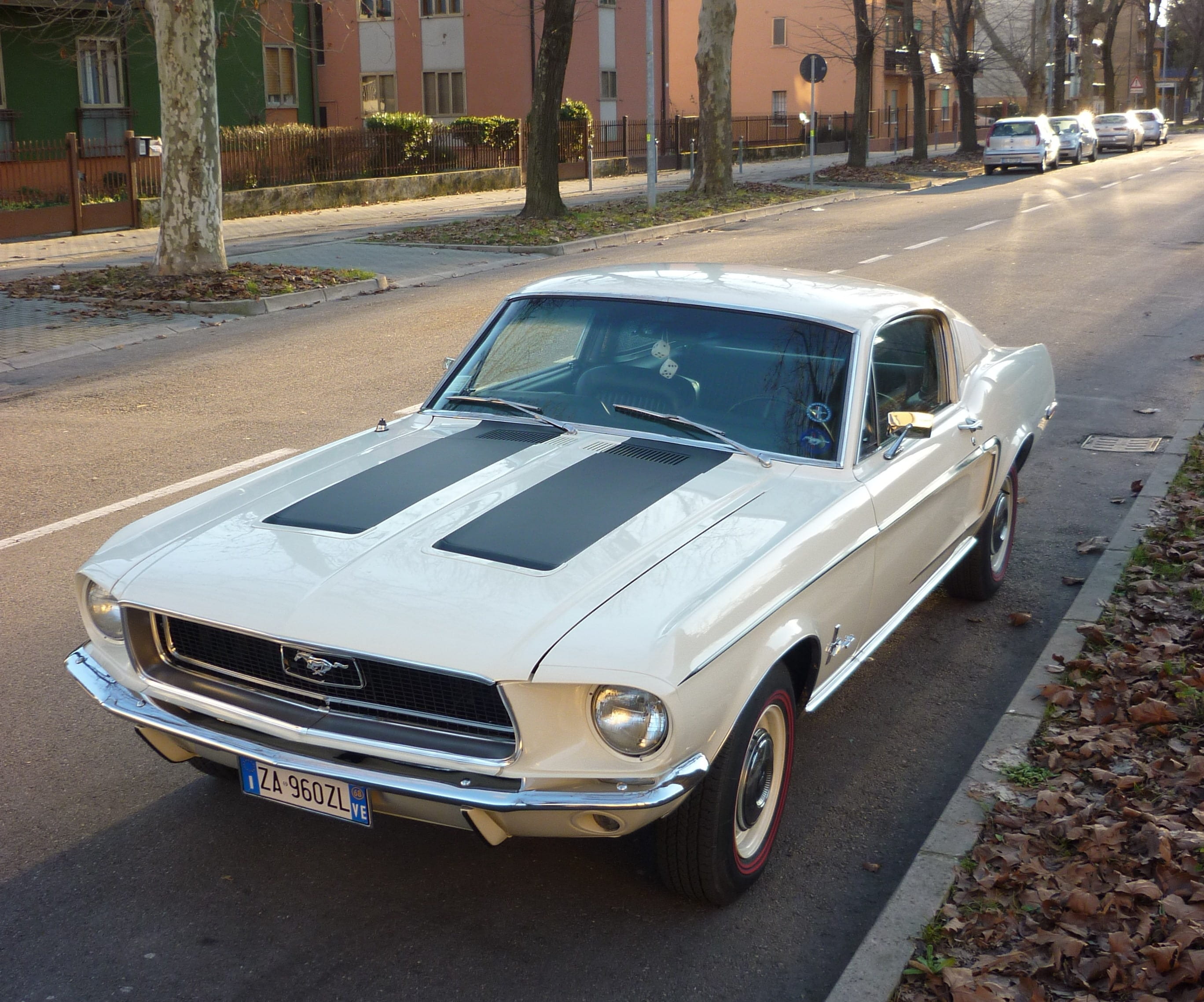 daytime, stationary, luxury, mode of transportation, land vehicle, outdoors, car, 2K, trees, ford, retro styled, near, concrete, motor vehicle, vintage car, HD Wallpaper