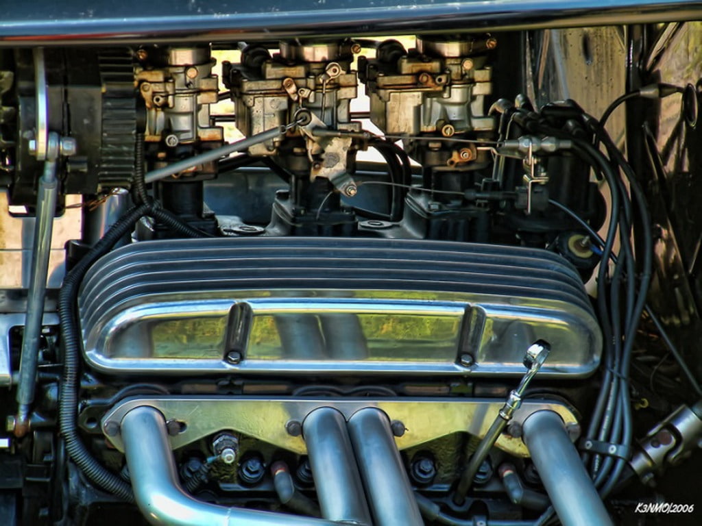 480P, chevy, small, cars, block, v, chrome, chevrolet, hd, art, Engine, HD Wallpaper