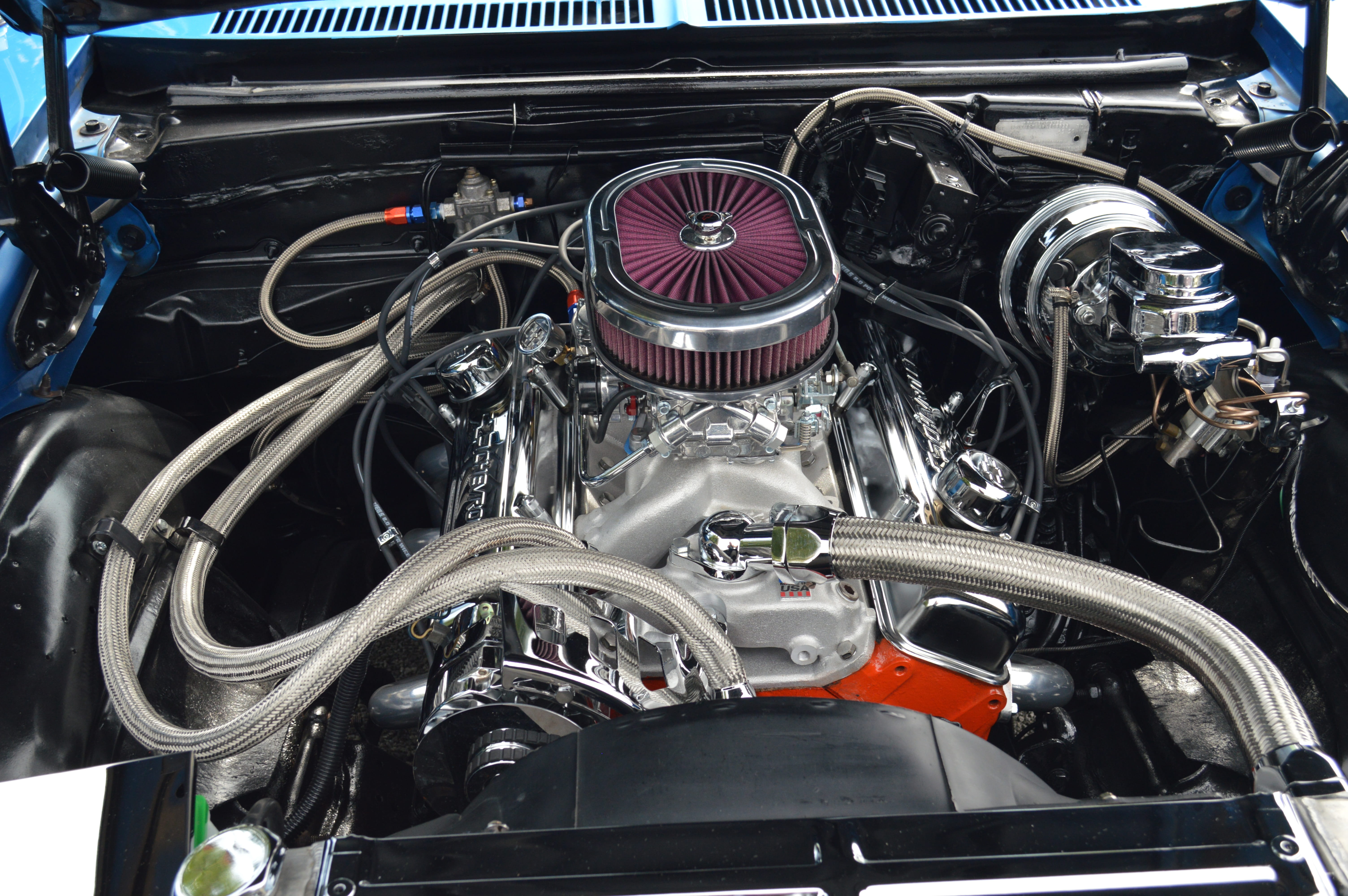 racing, chevy, power, retro, motor vehicle, vehicle, day, motorcycle, chrome, Auto, Engine, close-up, mechanic, steel, machinery, industry, cylinder, polished, HD Wallpaper