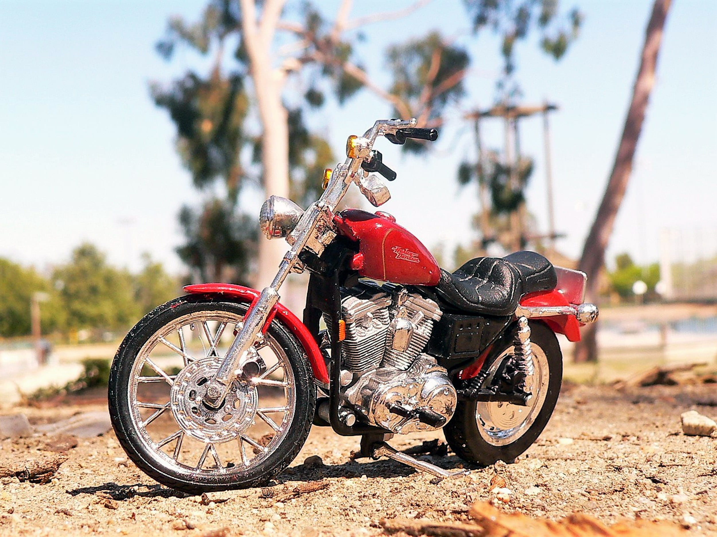 clear sky, harley-davidson, ride, motorcyclist, sky, motorcycle, street, no people, road, vehicle, transportation, motion, single, transport, mode of transportation, HD Wallpaper