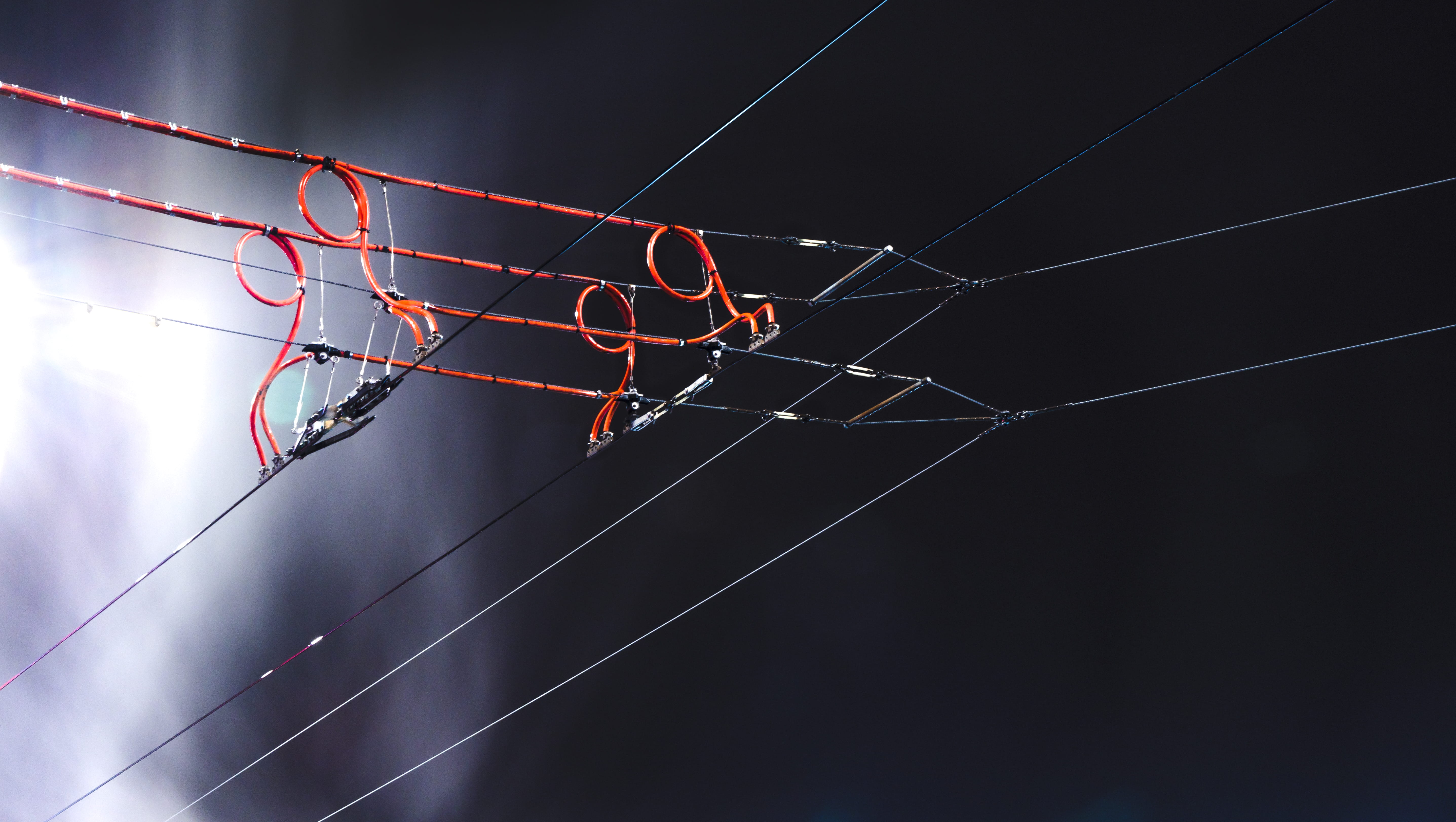 metal, studio shot, power, electricity, black background, backgrounds, 5K, fuel and power generation, telephone line, leading line, grid, circles, communication, HD Wallpaper