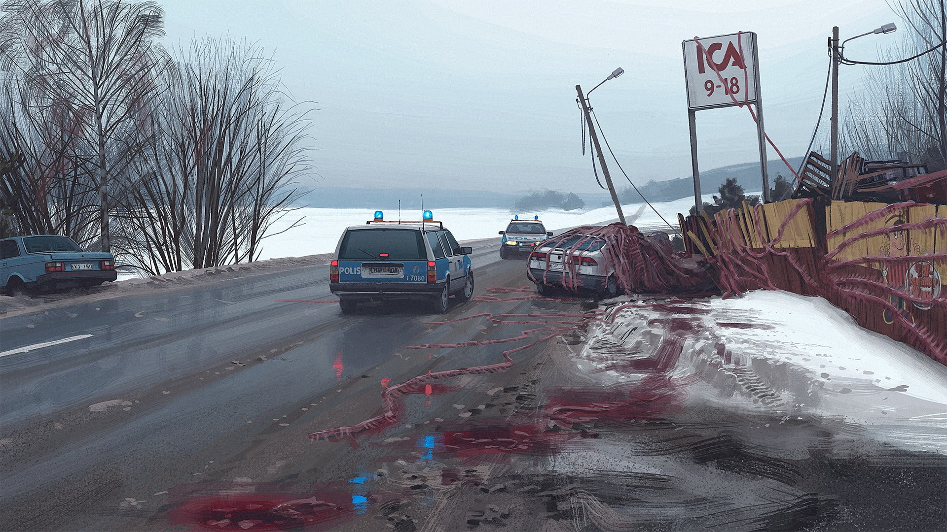 Simon Stålenhag, car, 1080P, HD Wallpaper