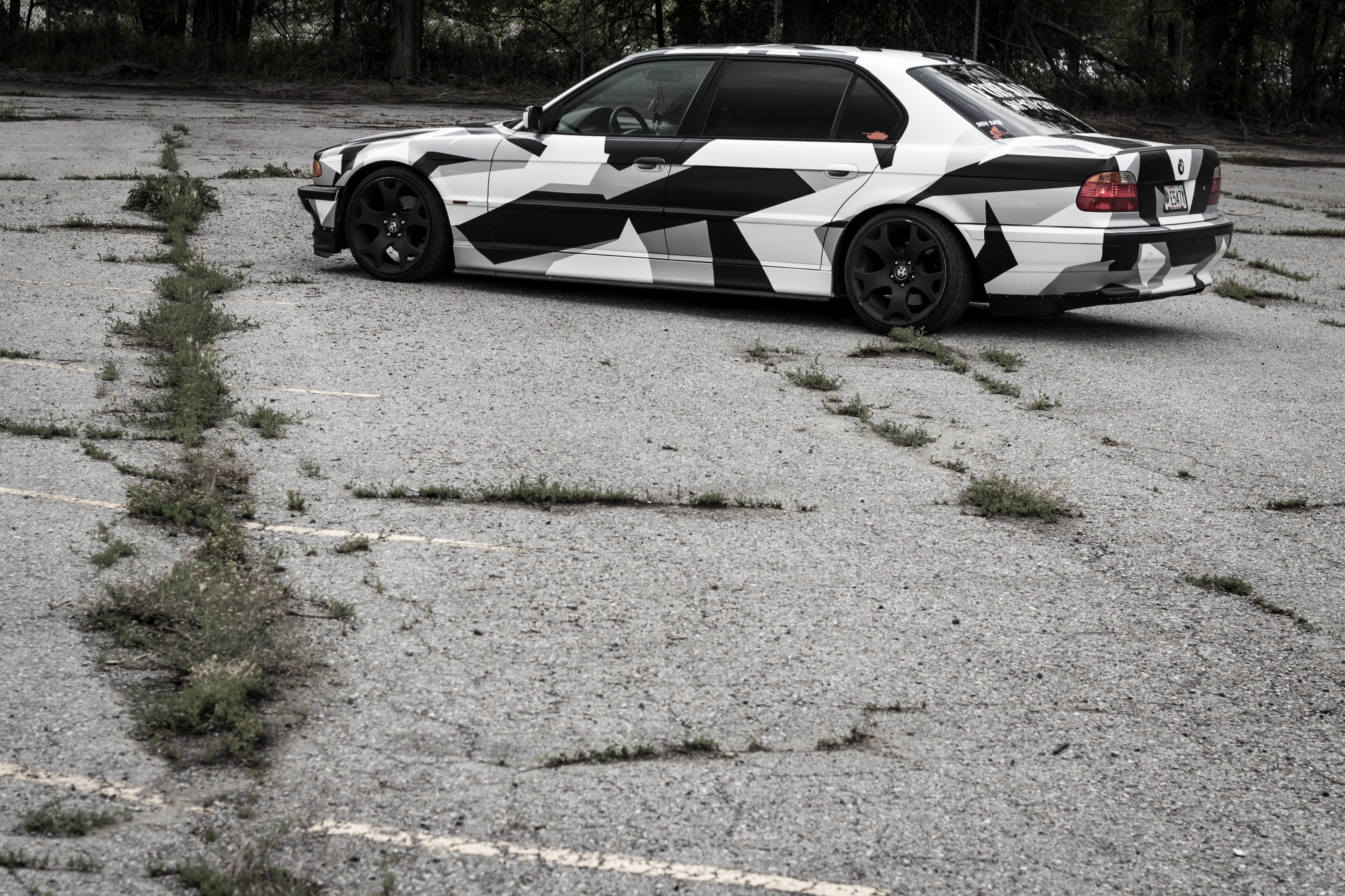 arctic camo, Alpina, 740il, BMW, Tuning, winter, camo, 5K, HD Wallpaper