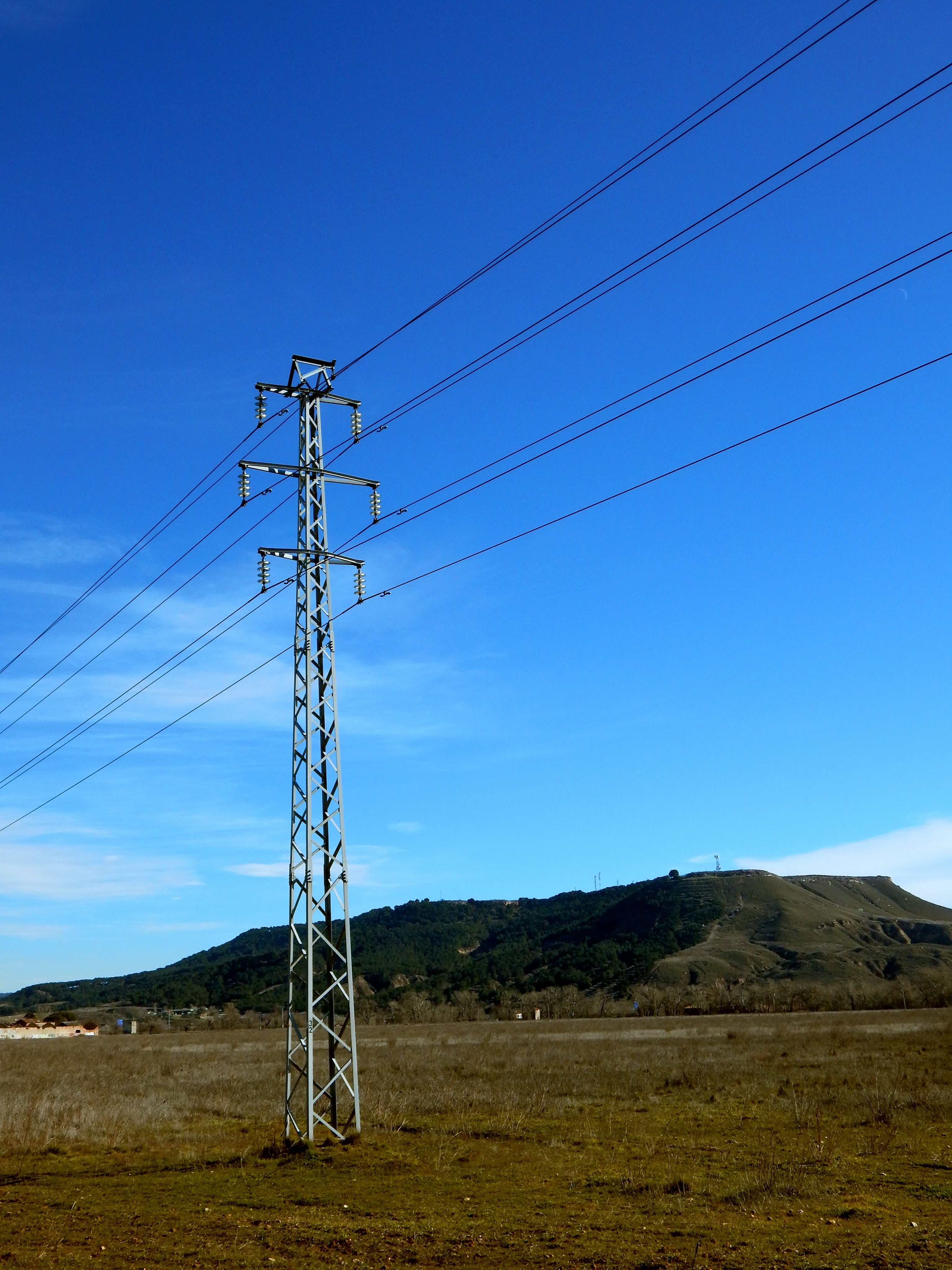 connection, electrical tower, scenics - nature, low angle view, clear sky, cable, electricity, sky, power supply, no people, 4K, blue, nature, turret, Phone HD Wallpaper