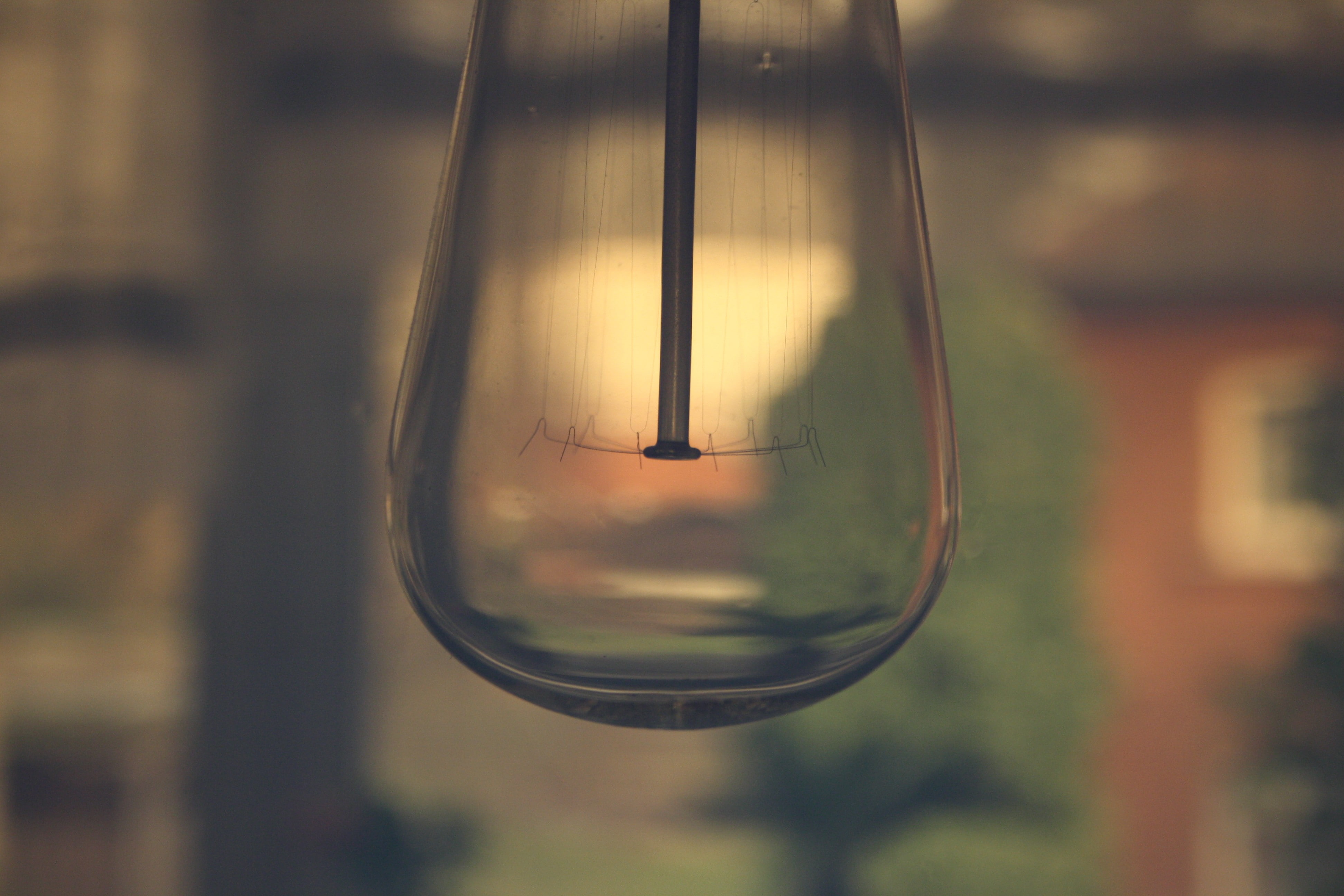 4K, depth of field, glass, macro, light bulb, wires, HD Wallpaper