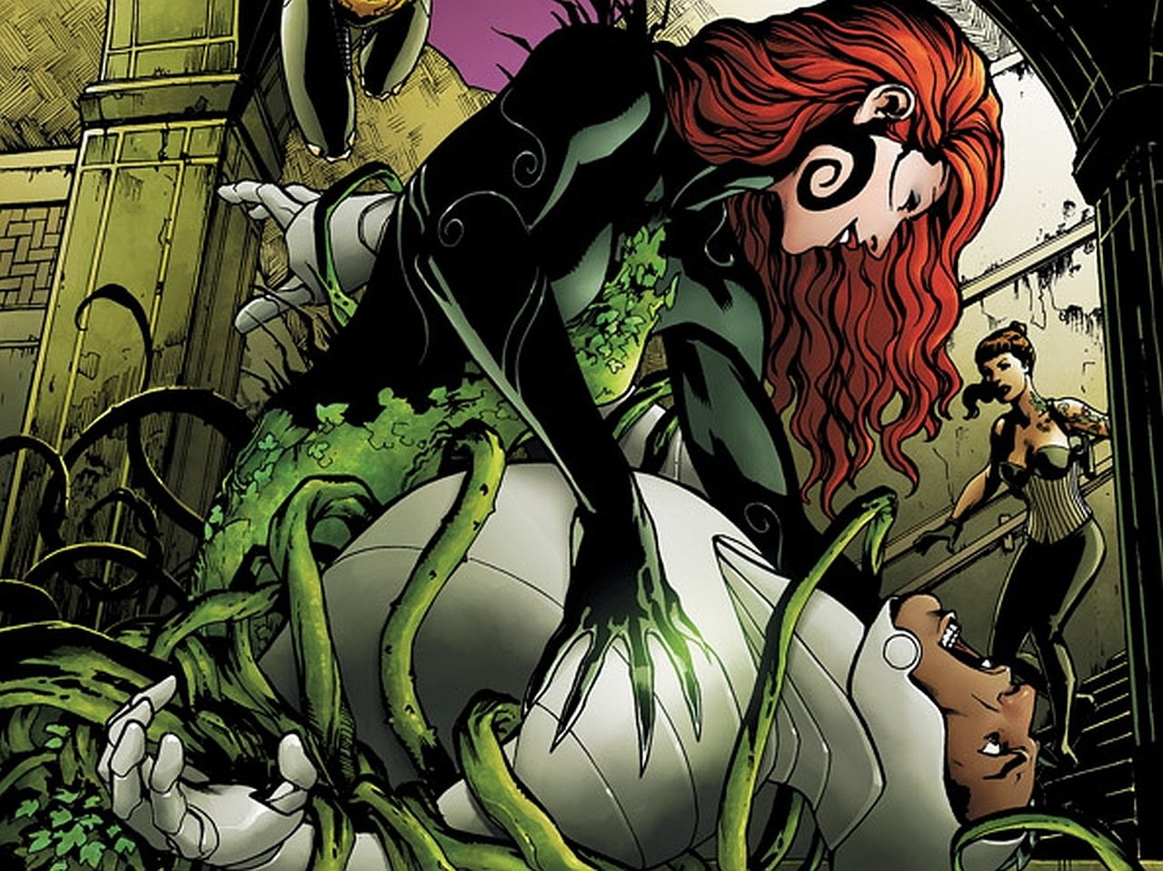 Red Hair, Brown Hair, Tattoo, Vine, Comics, 720P, Starling (DC Comics), Birds Of Prey, Poison Ivy, Bodysuit, DC Comics, HD Wallpaper