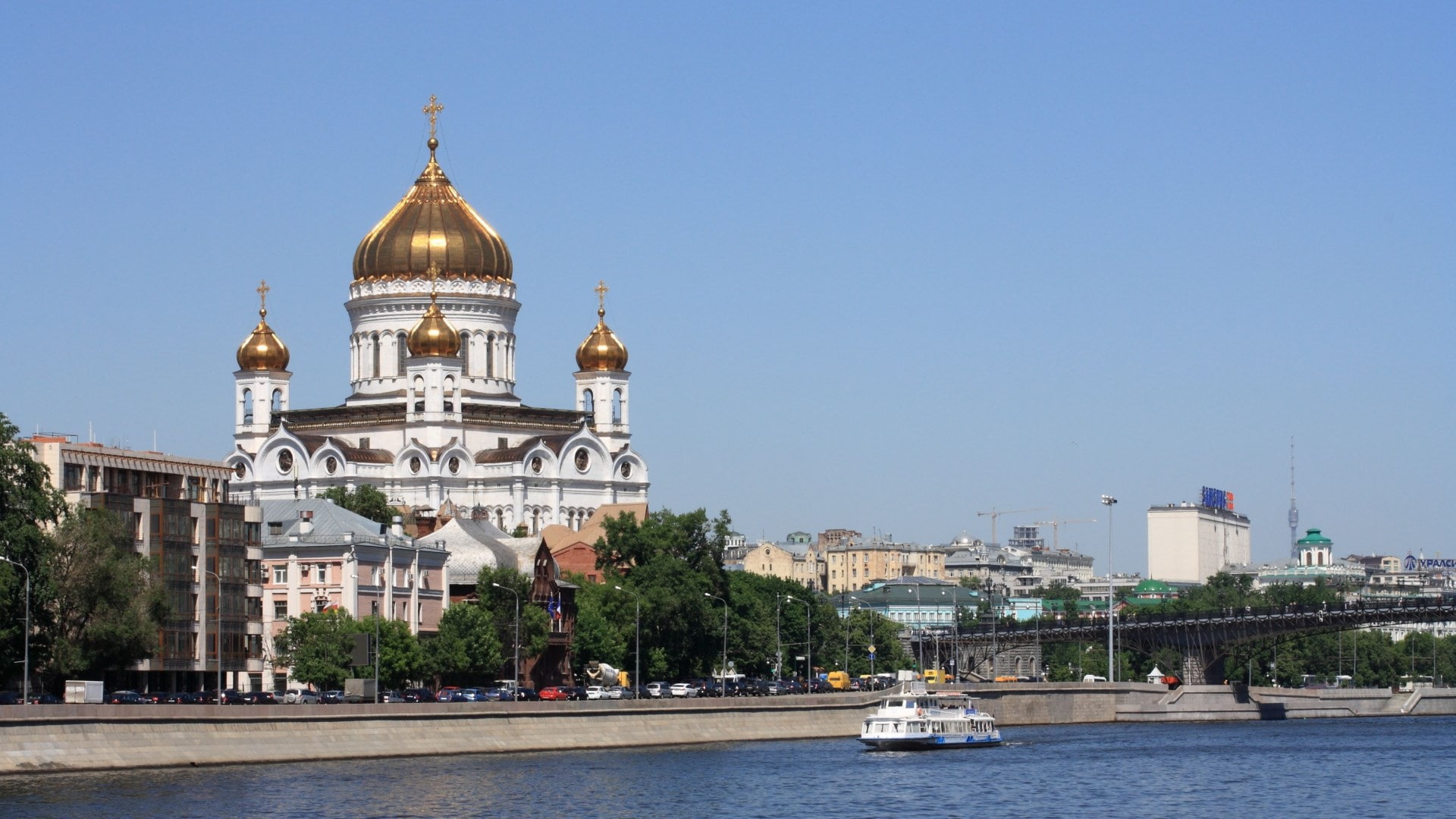 religion, building, travel, spire, no people, tree, building exterior, mode of transportation, cathedral of christ the saviour, architecture, plant, water, HD Wallpaper
