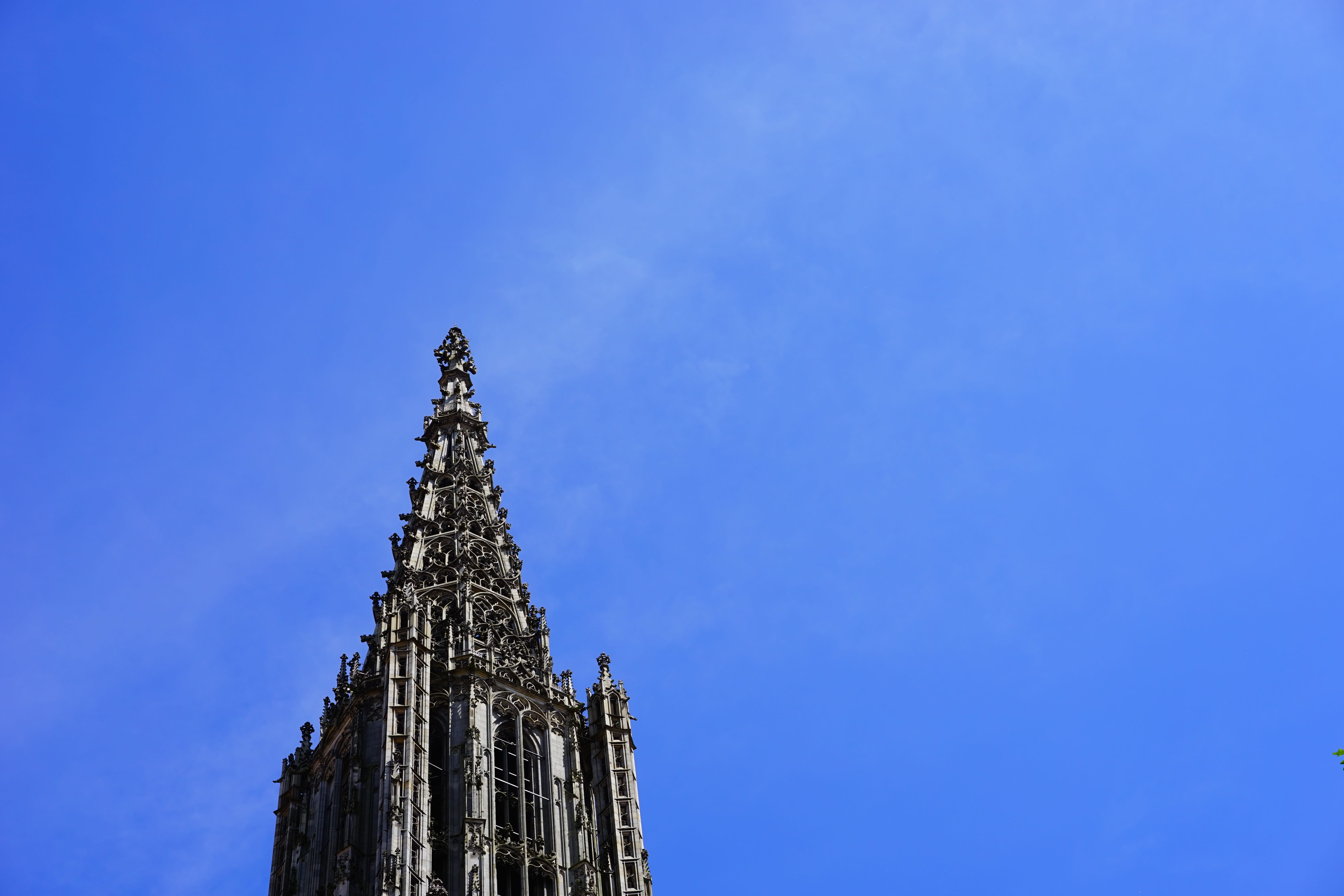 Münster, sky, sand stone, place of worship, house of worship, imposing, outdoors, blue, christen, 5K, famous Place, landmark, tower, old town, Ulm Cathedral, HD Wallpaper