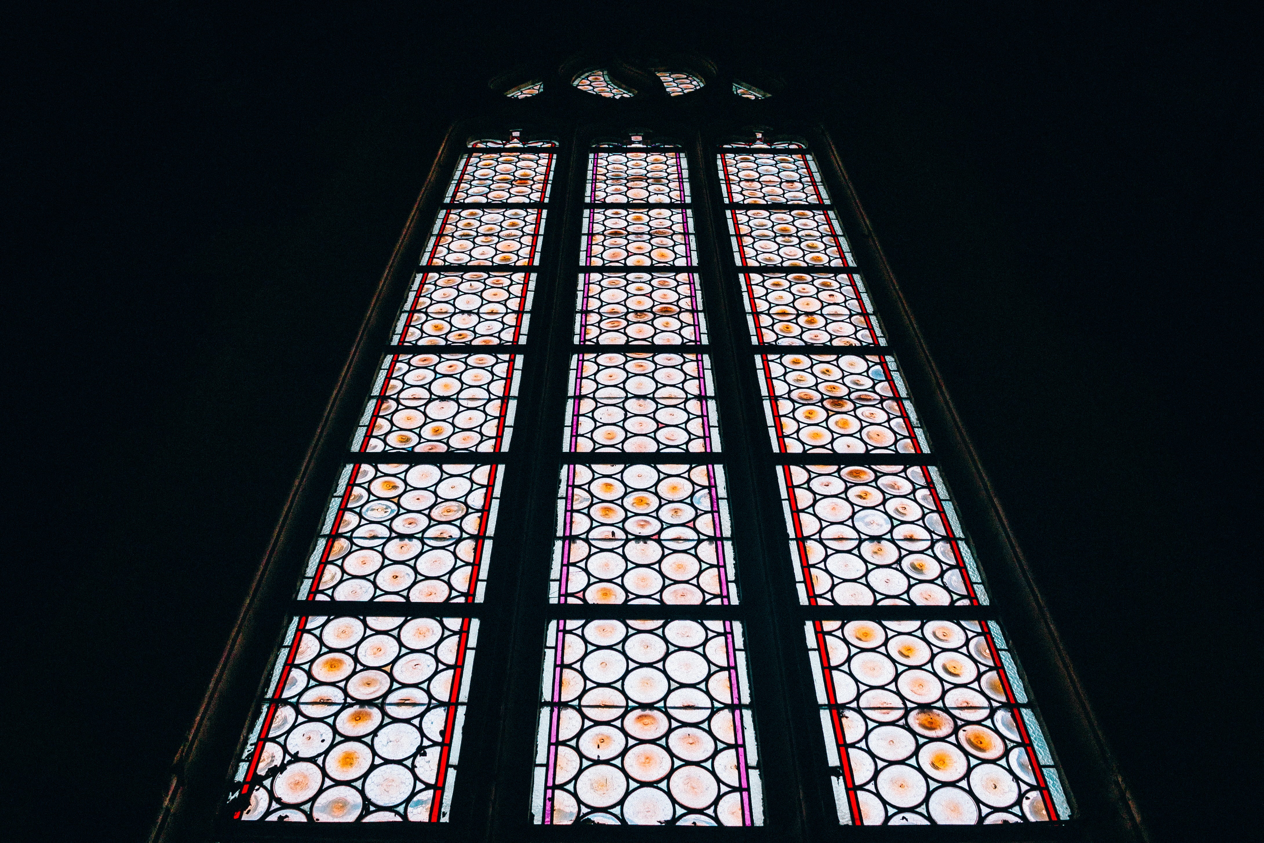 no people, city, faith, biserica, architecture, low angle view, belief, built structure, church, window, floral pattern, color, ceiling, black, day, 4K, HD Wallpaper