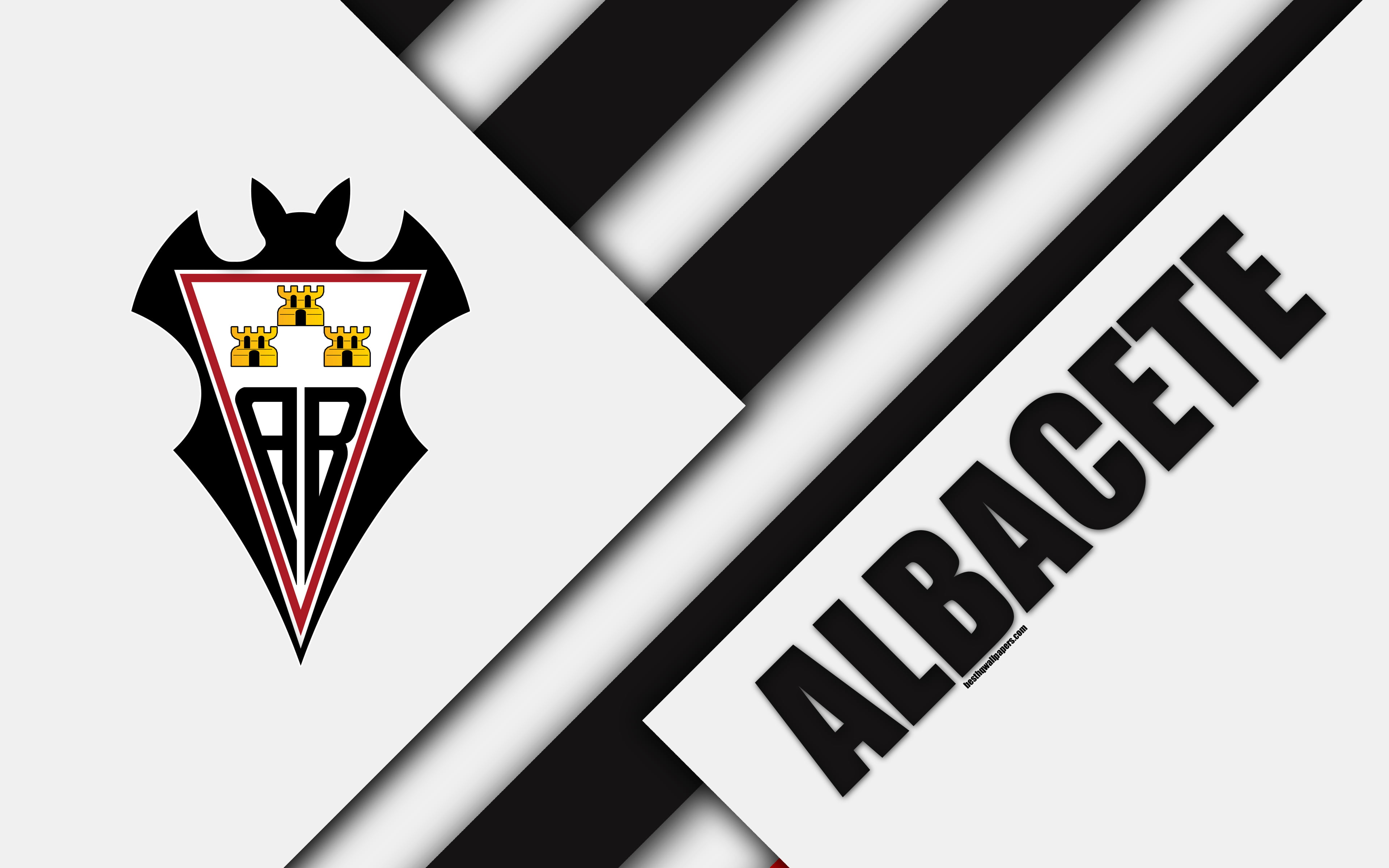 Soccer, Logo, Emblem, Albacete Balompié, 4K, HD Wallpaper