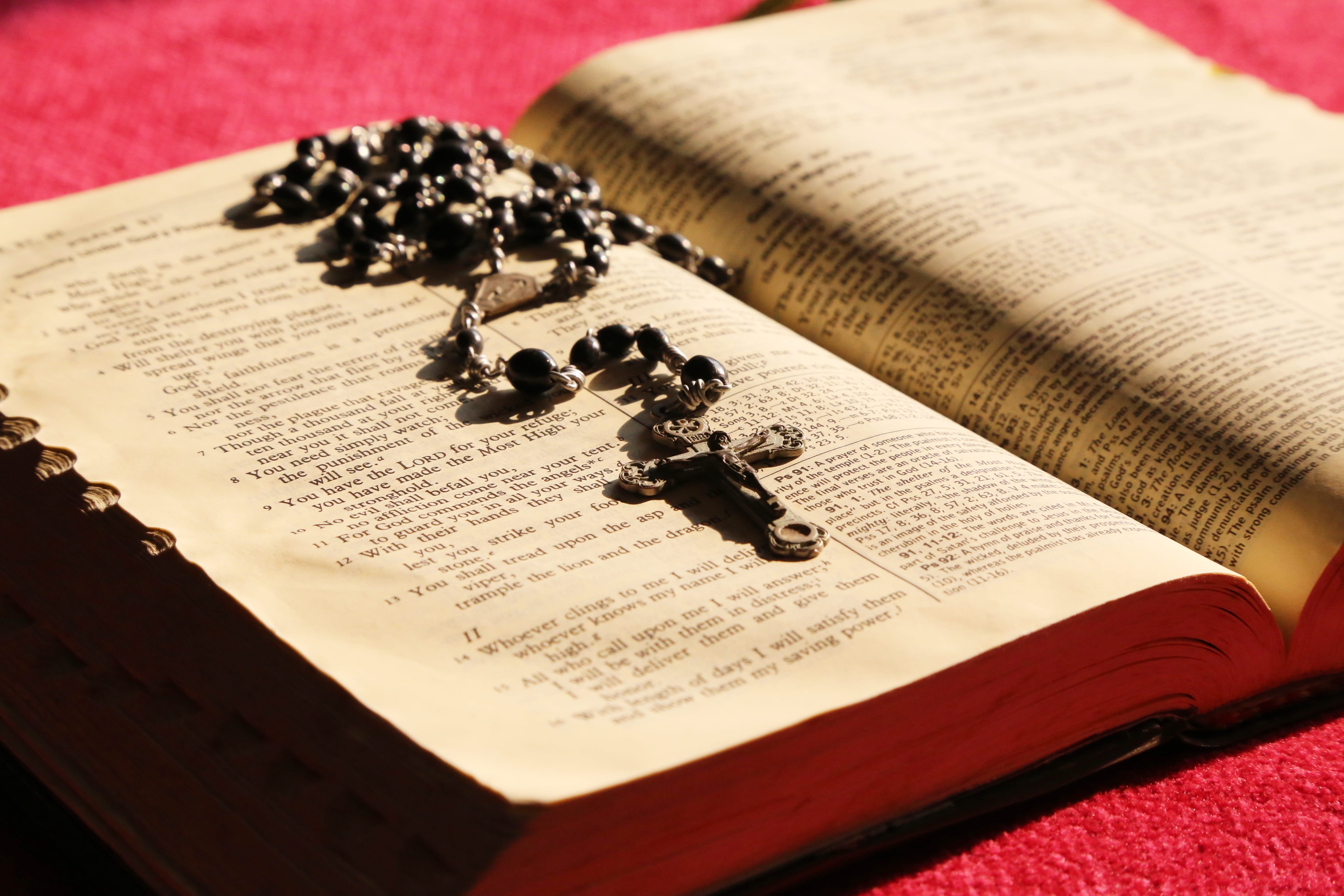 sheet, paper, text, publication, study, close-up, no people, still life, arts culture and entertainment, religious, catholic, page, religion, book, 5K, HD Wallpaper