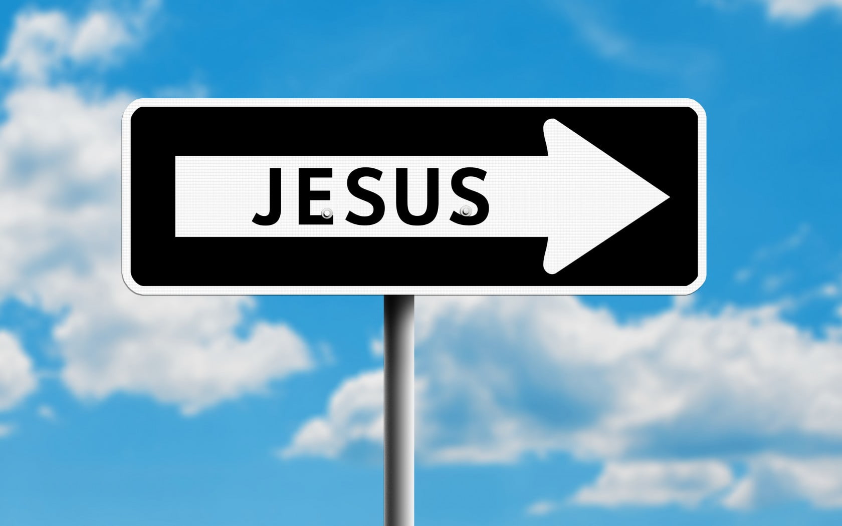 blue, sign, jesus, Lord Jesus, cloud, lord, road sign, day, way, traffic arrow sign, white color, one, communication, cloud - sky, road, direction, guidance, HD Wallpaper