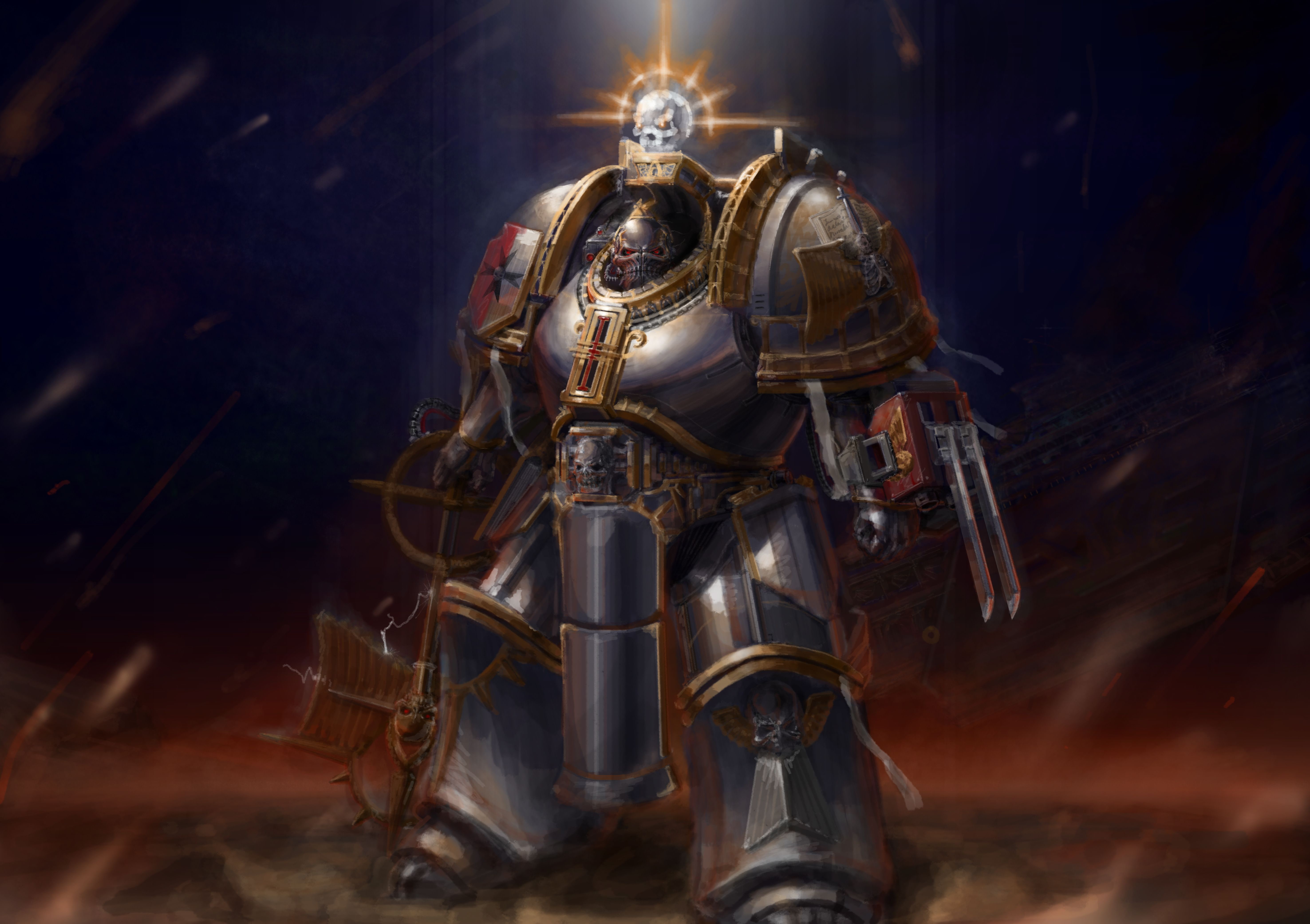 armor, fantasy, games, warhammer, warrior, 40000, sci fi, 5K, HD Wallpaper