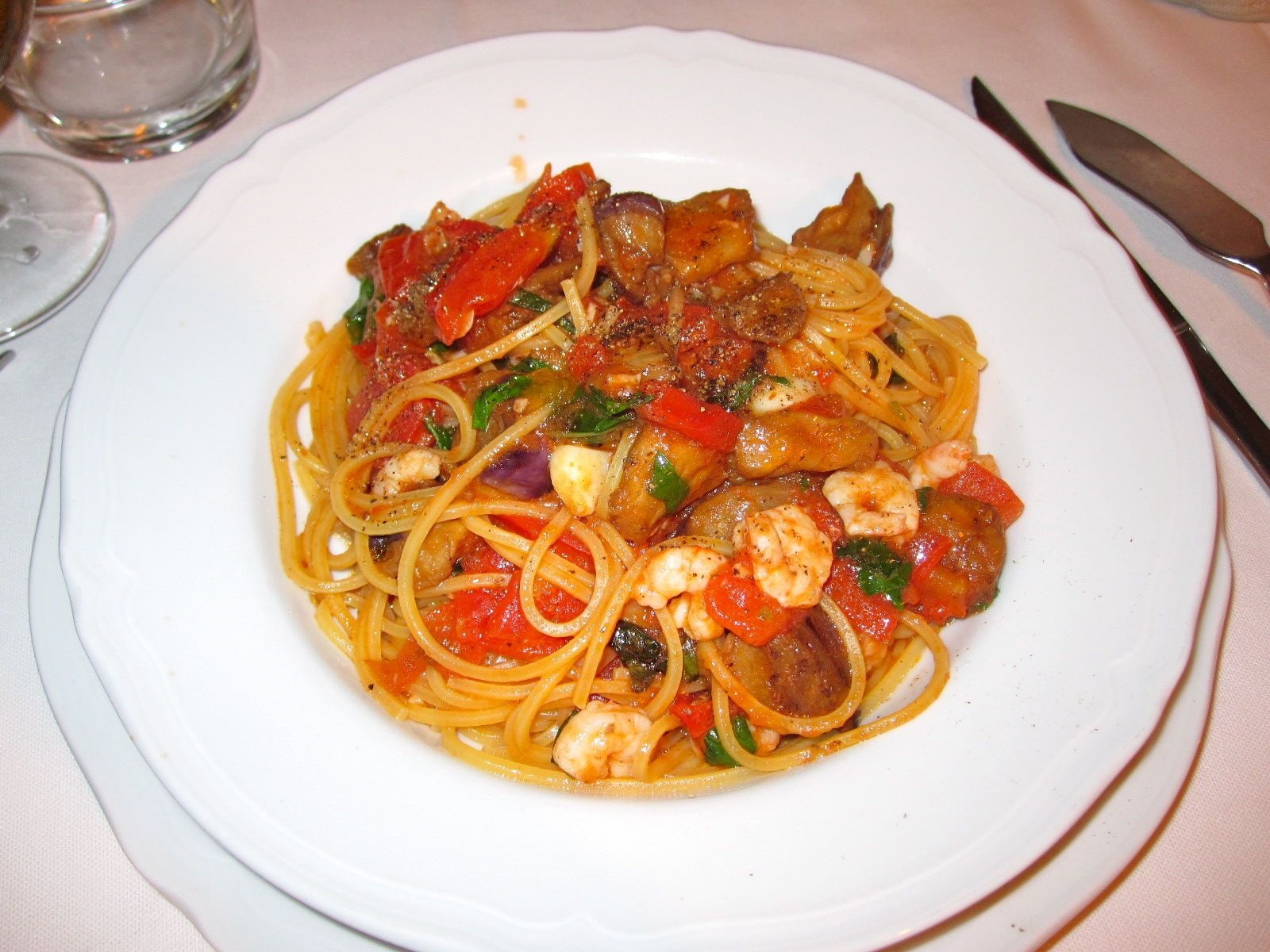 plato, pasta, 720P, espaguettis, carnes, HD Wallpaper