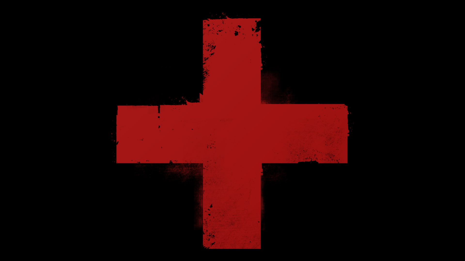 cross, sign, communication, textured, number, 1080P, black background, no people, red cross, copy space, symbol, black color, art and craft, backgrounds, HD Wallpaper