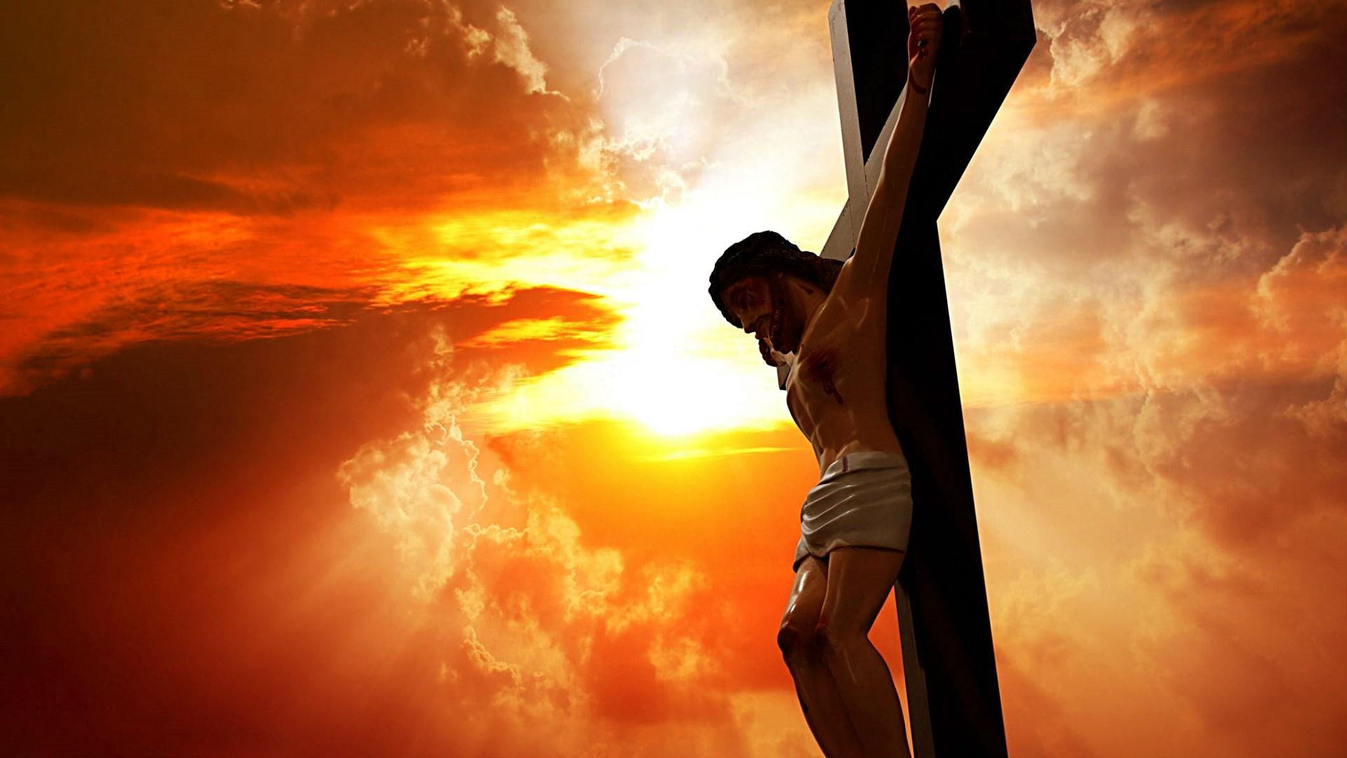 1080P, christian, cloud, cross, jesus, sun, sky, HD Wallpaper