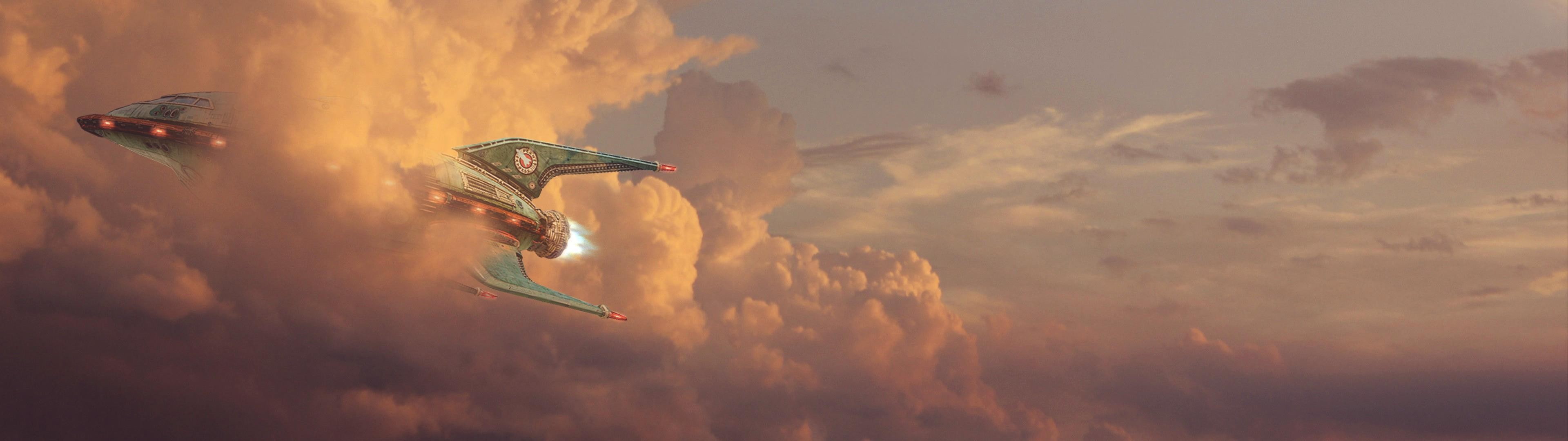 Futurama, dual monitors, spaceship, 4K, HD Wallpaper