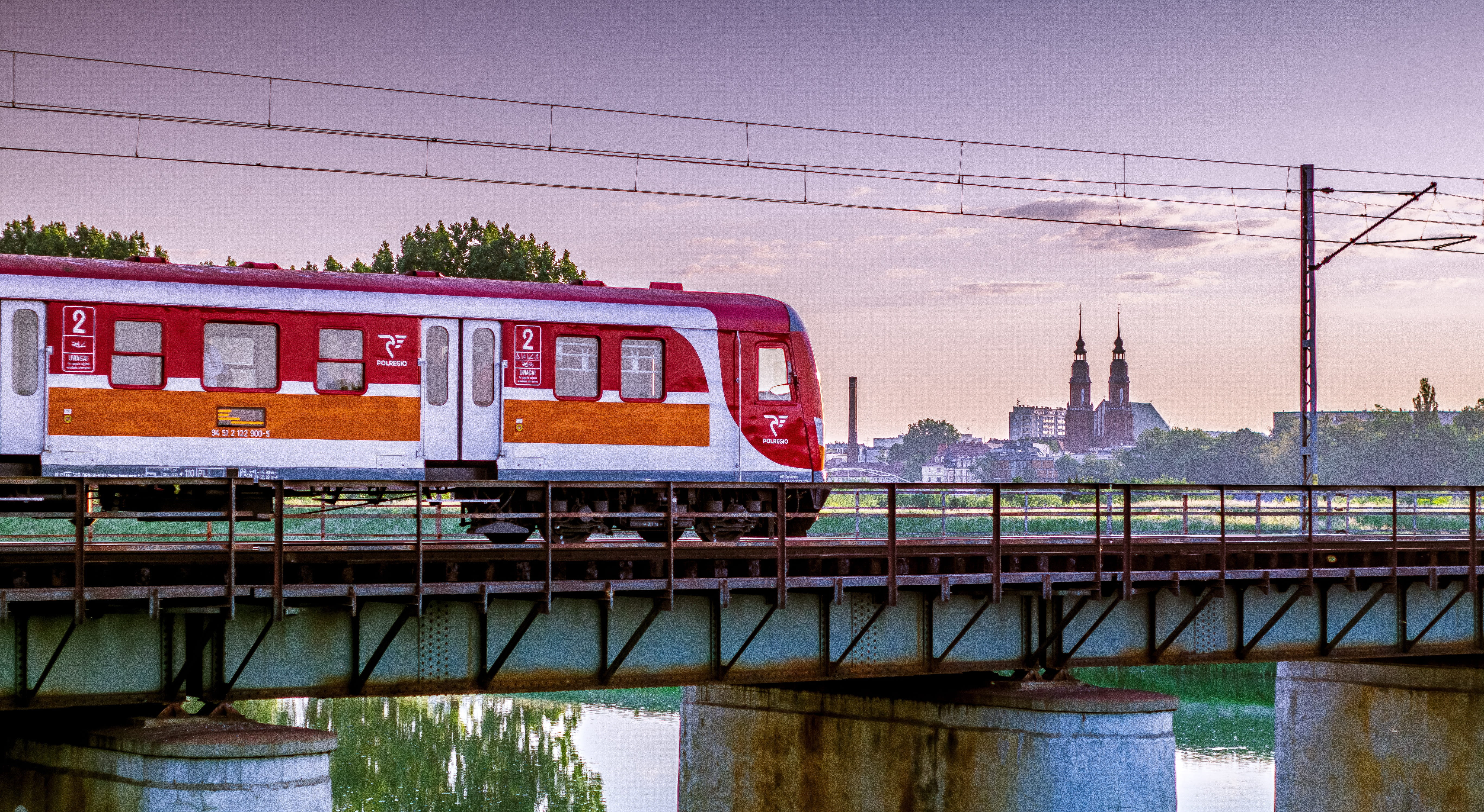 train - vehicle, transportation, the cathedral, no people, panorama, the tower of the church, railroad track, water, europe, architecture, sky, built structure, HD Wallpaper