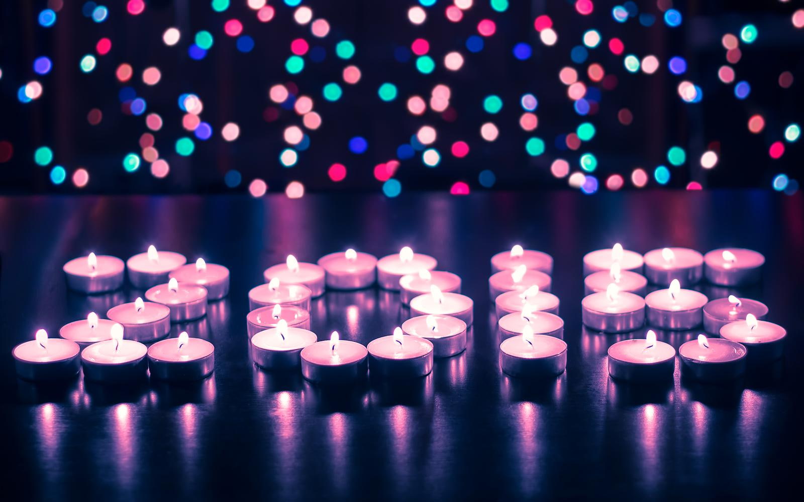 happy, happy new year, 720P, fireworks, new, white, new year 2015, 2015, year, candle, HD Wallpaper