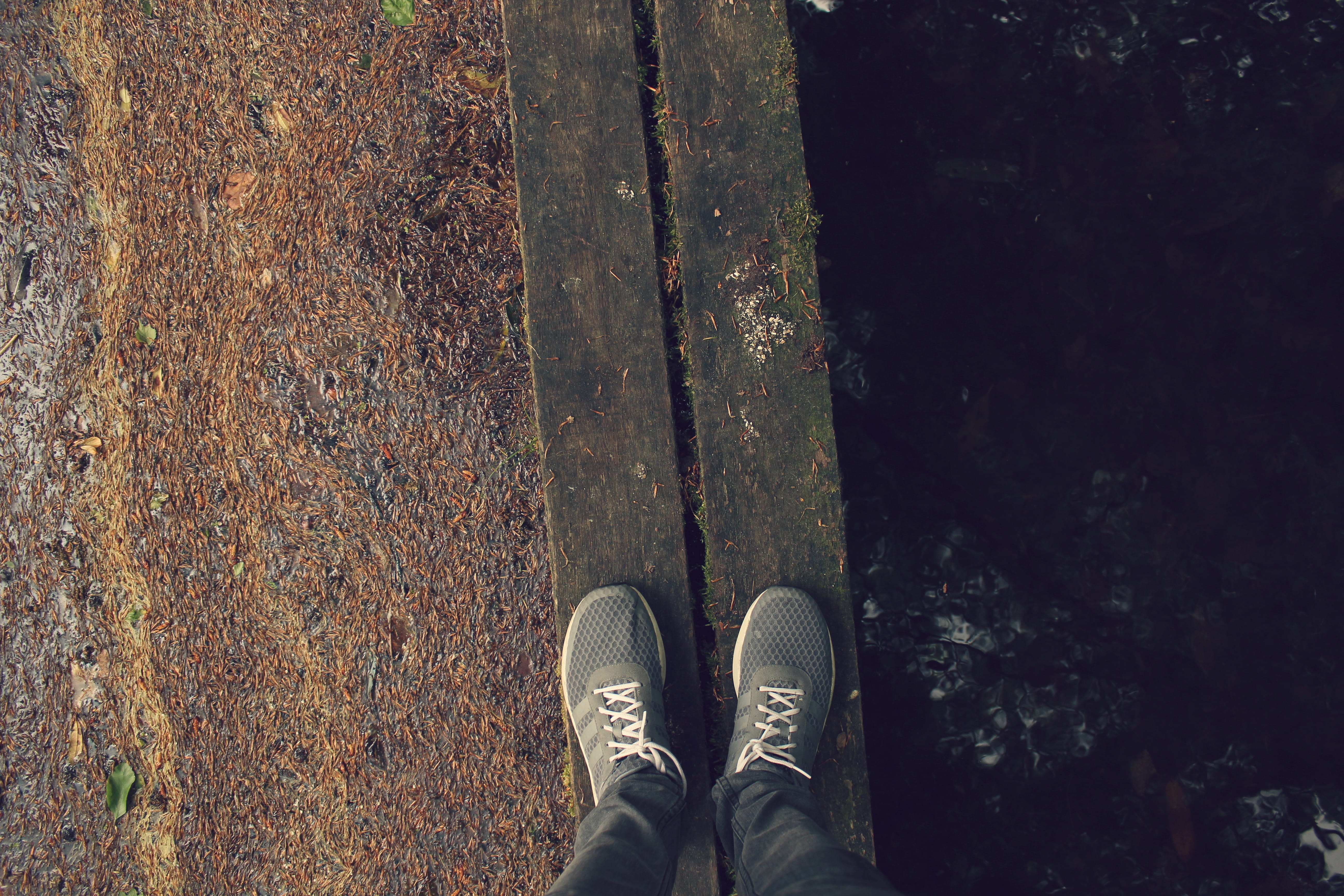 high angle view, real people, low section, human foot, paleis het loo, personal perspective, bridge, directly above, wood - material, body part, lifestyles, HD Wallpaper