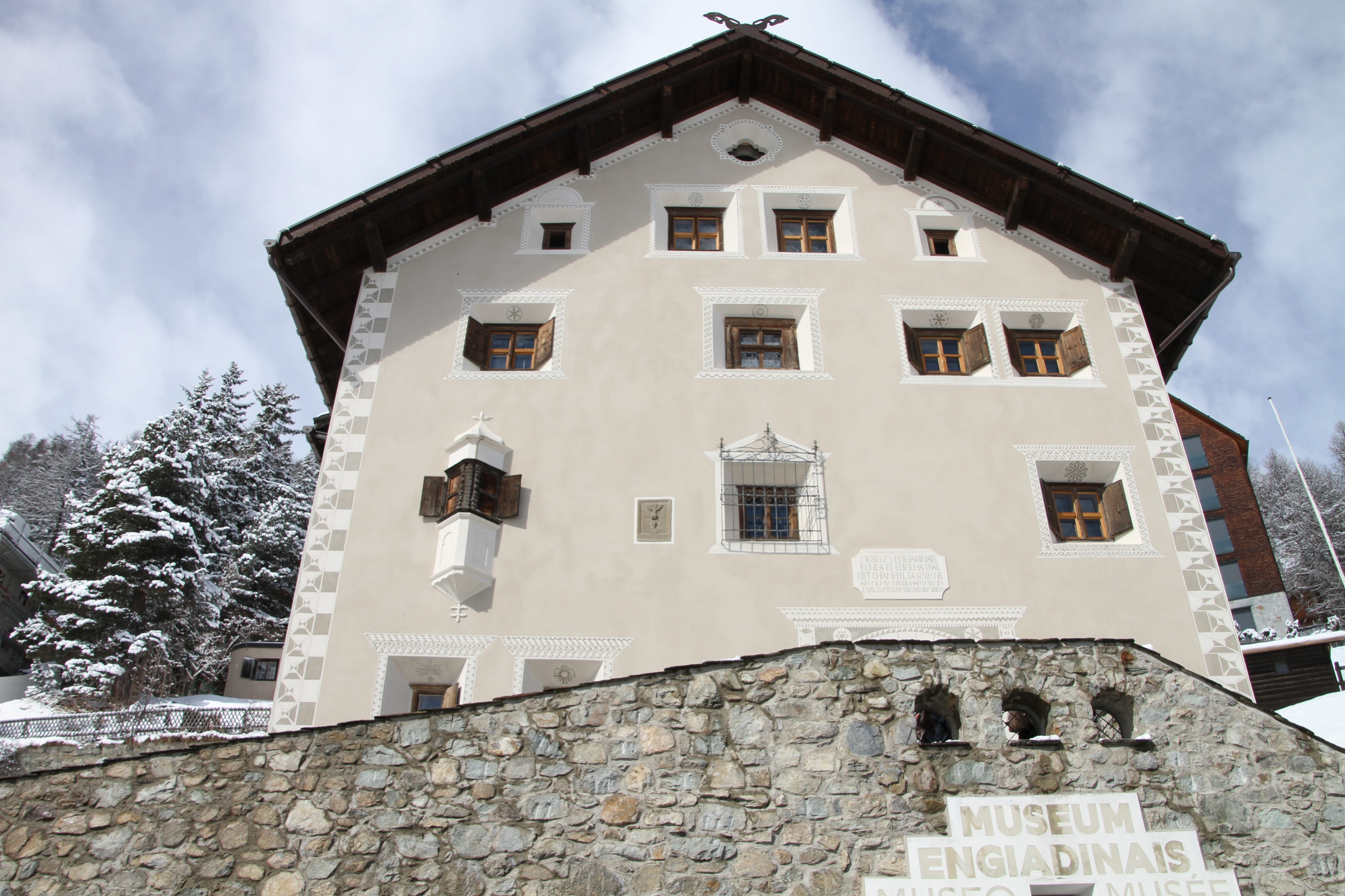 rock, wall, graubünden, art, museum, cloud - sky, architecture, sport, mountains, sky, stmoritz, stone, oberengadin, snow, winter, stone wall, switzerland, HD Wallpaper