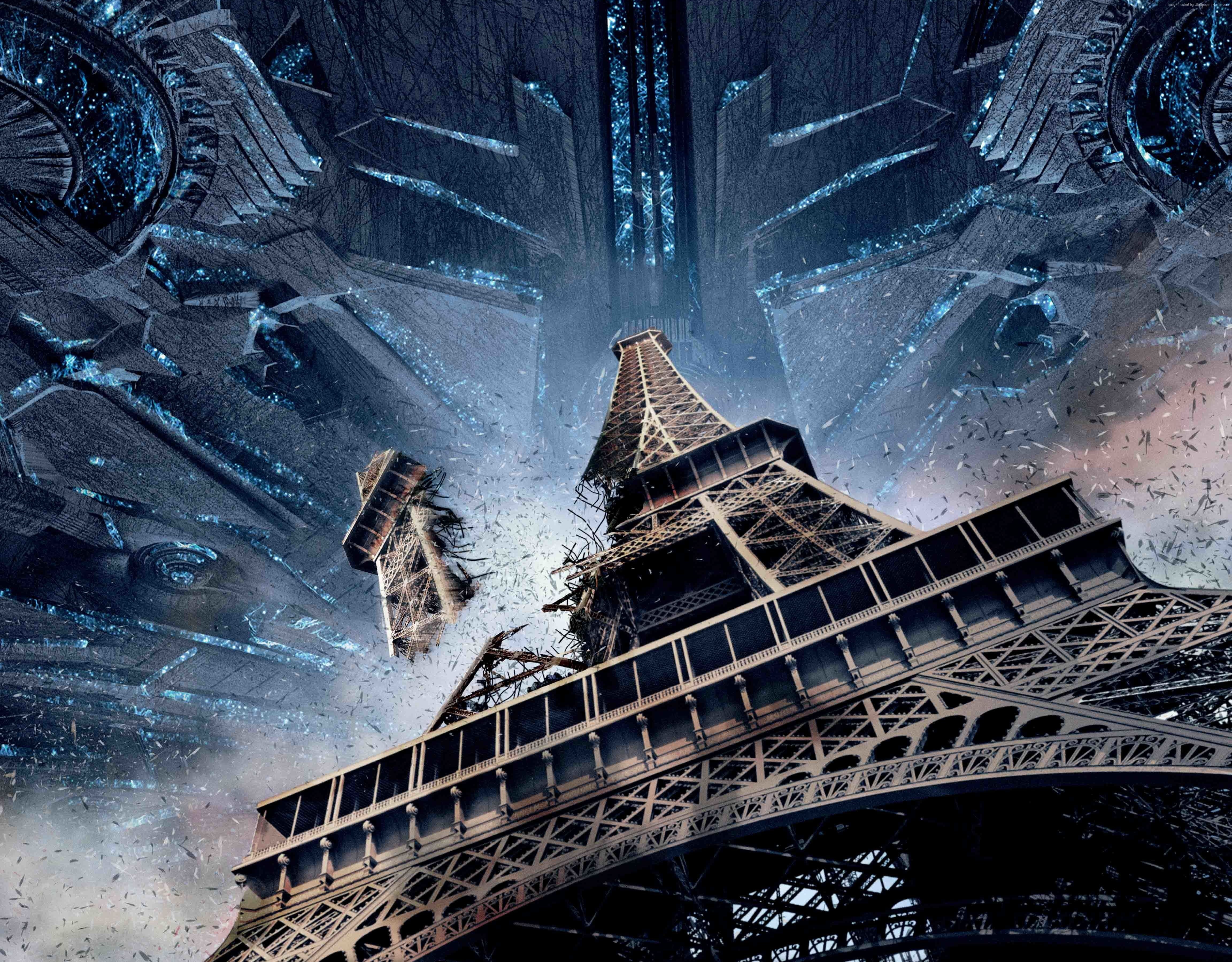 4K, best movies 2016, Independence Day: Resurgence, tour Eiffel, paris, HD Wallpaper