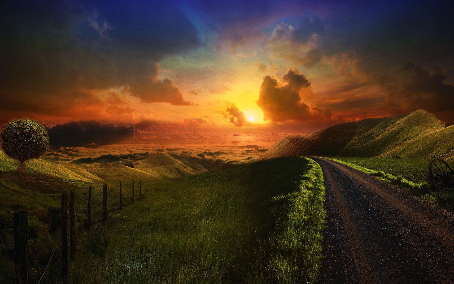 landscape, nature, path, 1080P, heaven, hd, HD Wallpaper