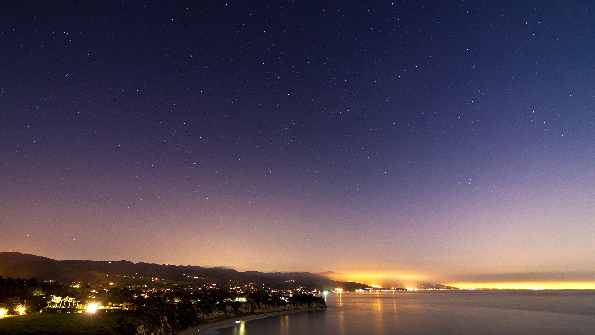 peace, tree, orange, dawn, city, 1080P, star - space, sea, cloudscape, night, ocean, built structure, dusk, light, space, beauty in nature, scenics - nature, HD Wallpaper