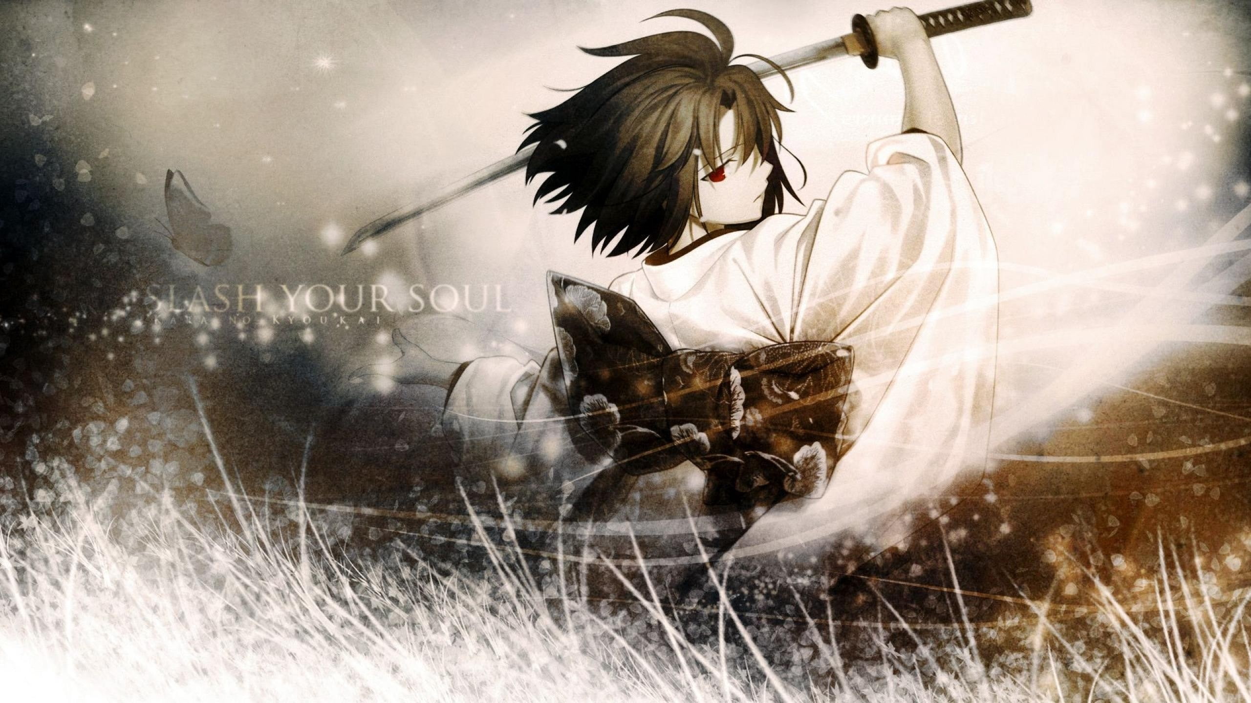 one person, young adult, motion, textured effect, fashion, hairstyle, arts culture and entertainment, flying, clothing, 2K, water, type moon ryougi shiki takeuchi takashi kara no kyoukai, HD Wallpaper