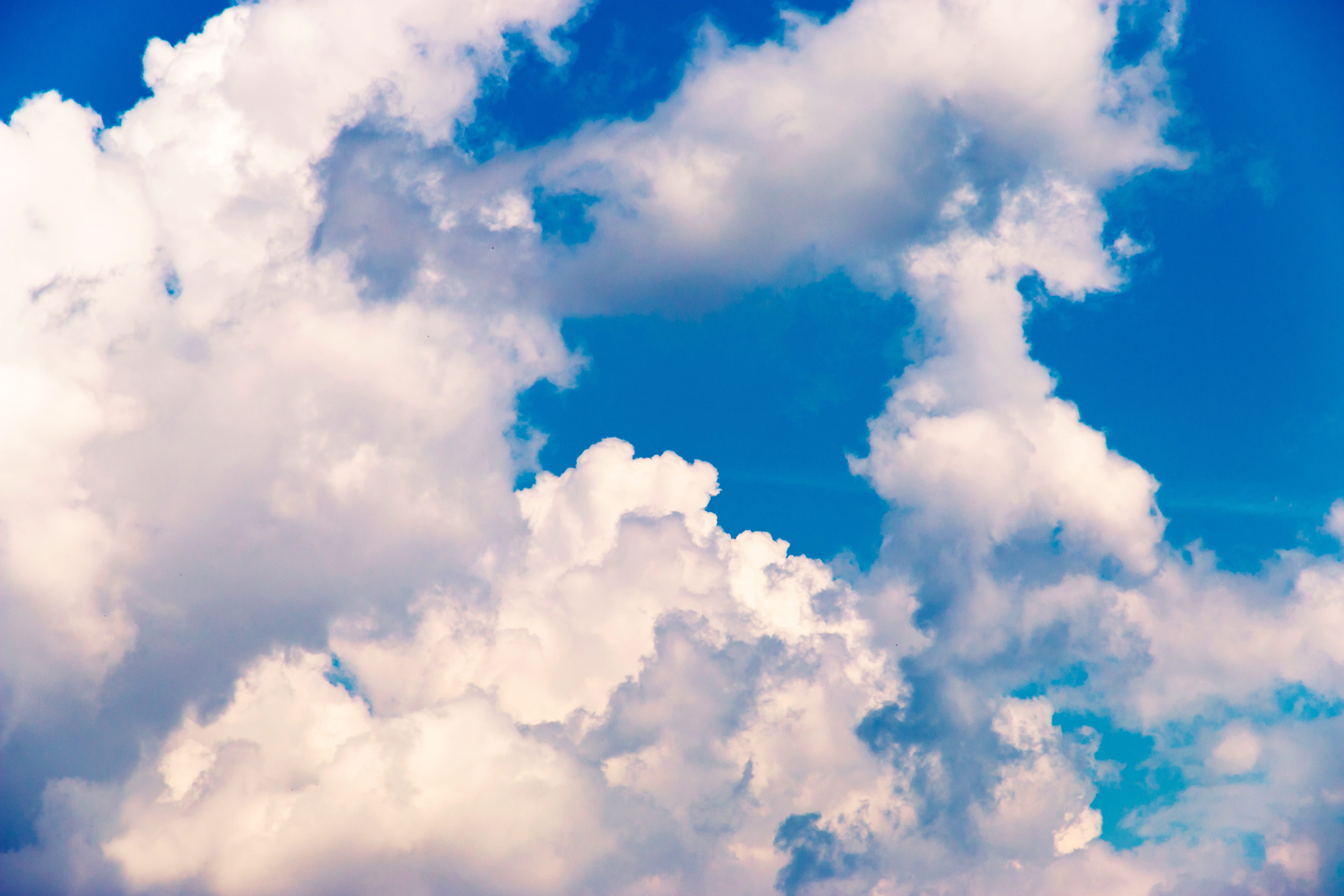 no people, summer, fluffy, softness, weather, Sky, steel, scenics - nature, air, cloud - Sky, meteorology, Blue, low angle view, storm, Steel, blue, tranquil scene, HD Wallpaper
