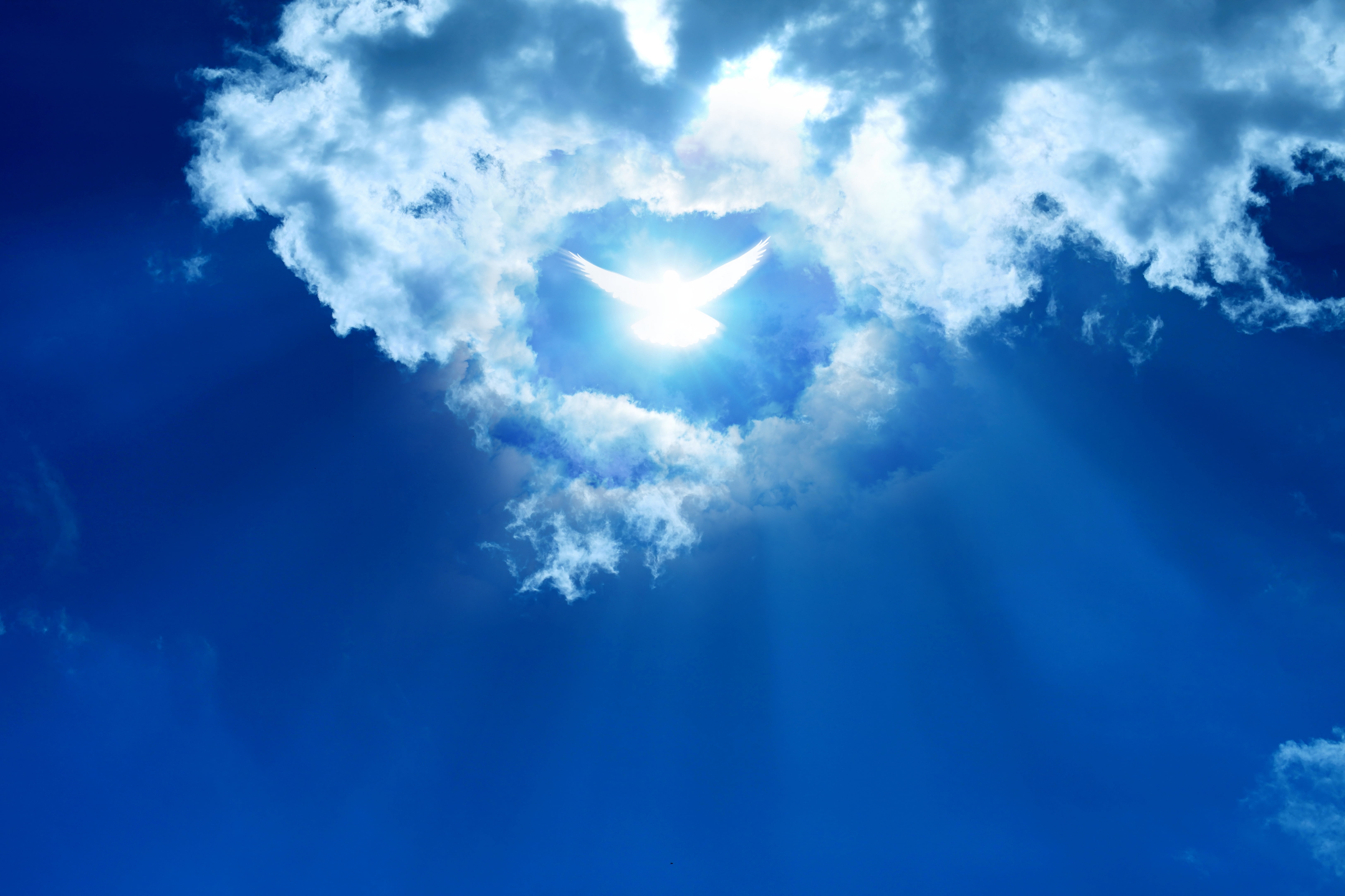 flying, scenics - nature, sun, 5K, abstraction, outdoors, heaven, white color, sunbeam, space, climate, idyllic, light - Natural Phenomenon, blue, air, HD Wallpaper
