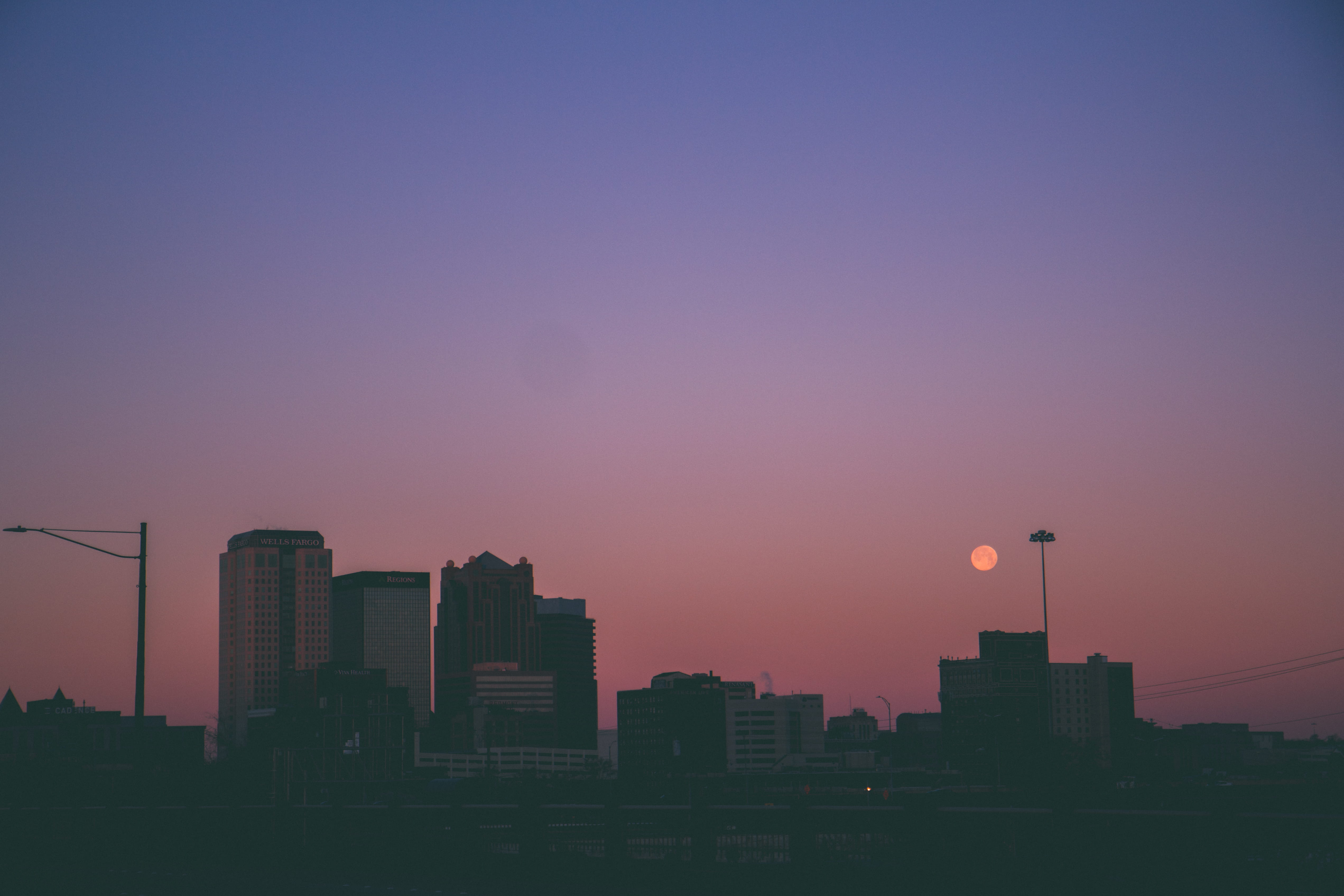 urban, industrial, urban skyline, architecture, united states, birmingham, office building exterior, silhouette, modern, building exterior, sky, outdoors, HD Wallpaper