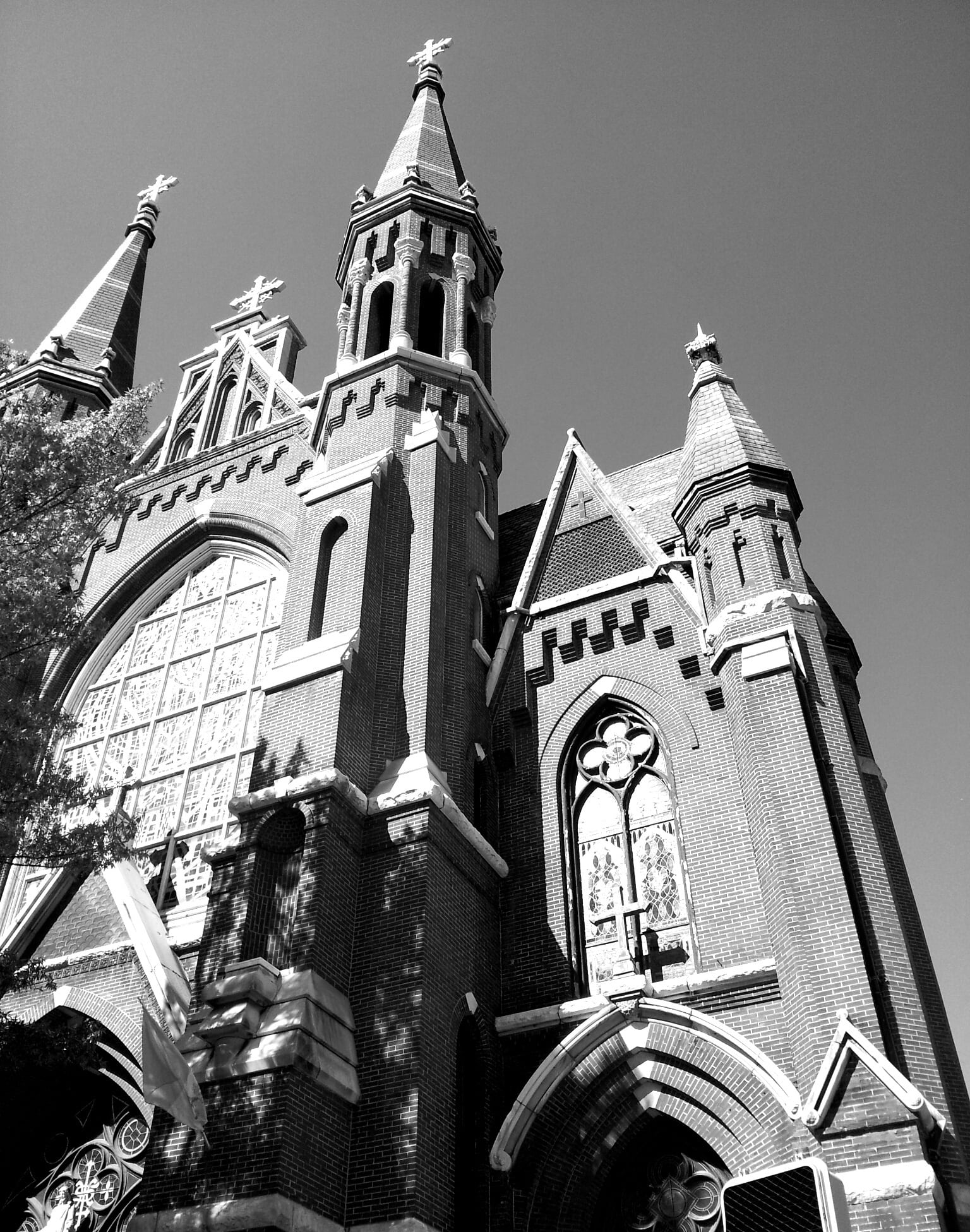 alabama, usa, spirituality, the past, 1080P, ornate, birmingham, day, low angle view, architecture, built structure, travel, nature, tower, church, spire, Phone HD Wallpaper