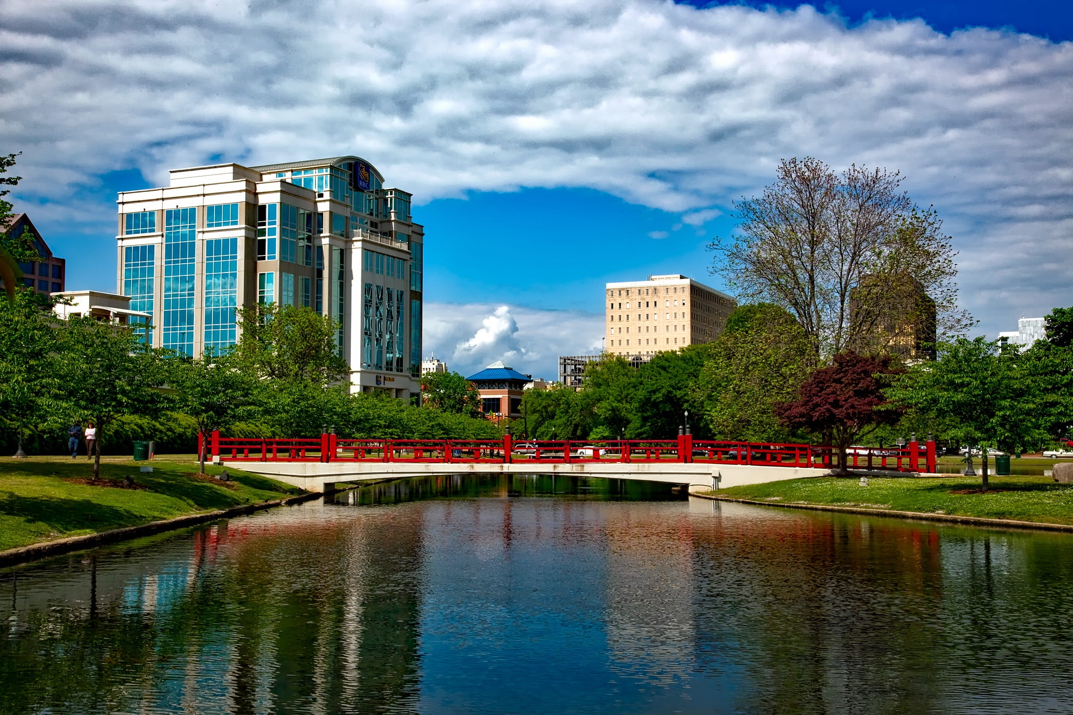 skyline, reflections, City, Huntsville, urban, clouds, alabama, hdr, outdoors, tree, huntsville, architecture, building, incidental people, office building exterior, HD Wallpaper