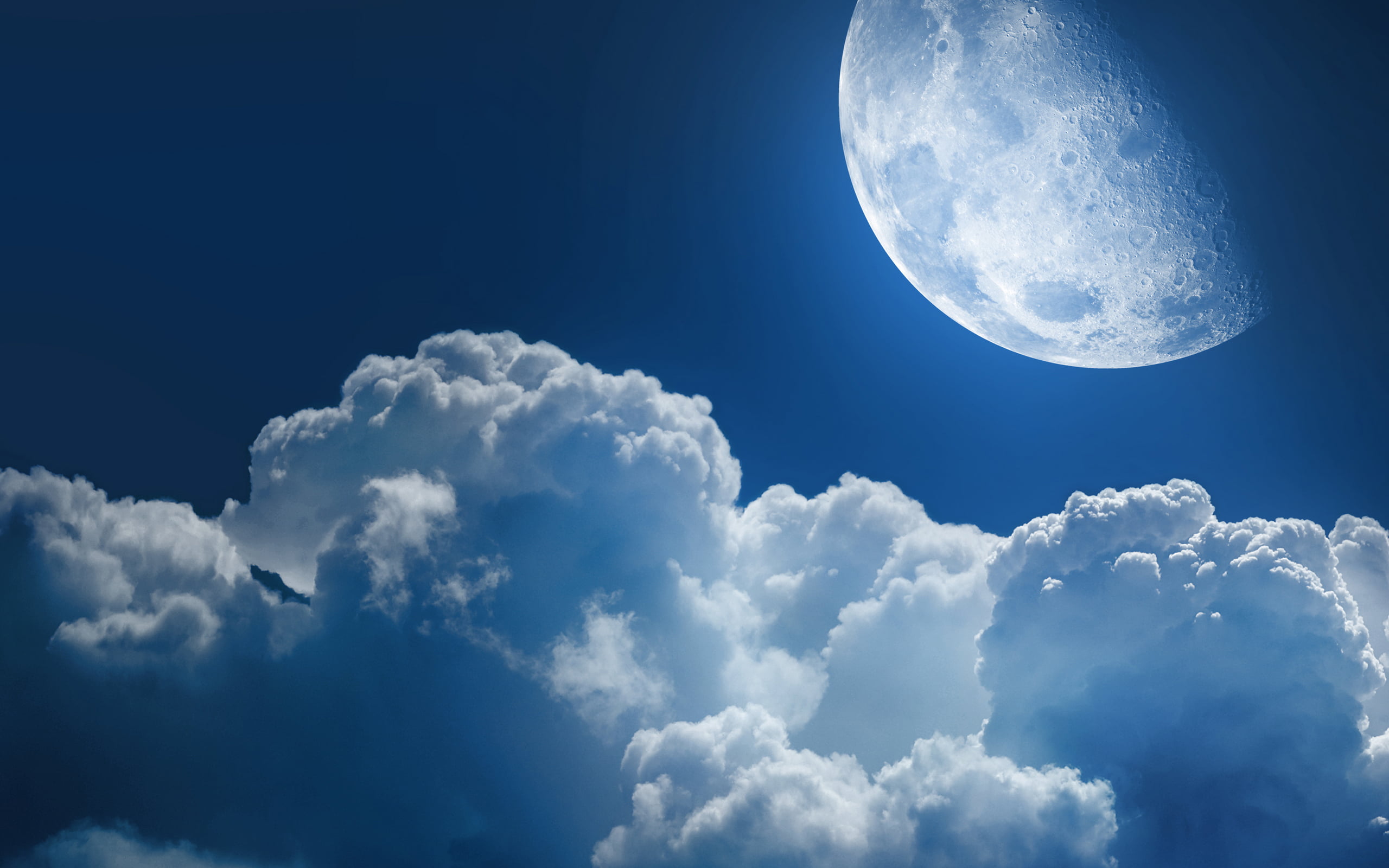 astronomy, blue, no People, 2K, stars, atmosphere, sun, scenics - nature, cloudscape, fluffy, nature, tranquil scene, moon surface, ozone Layer, idyllic, HD Wallpaper