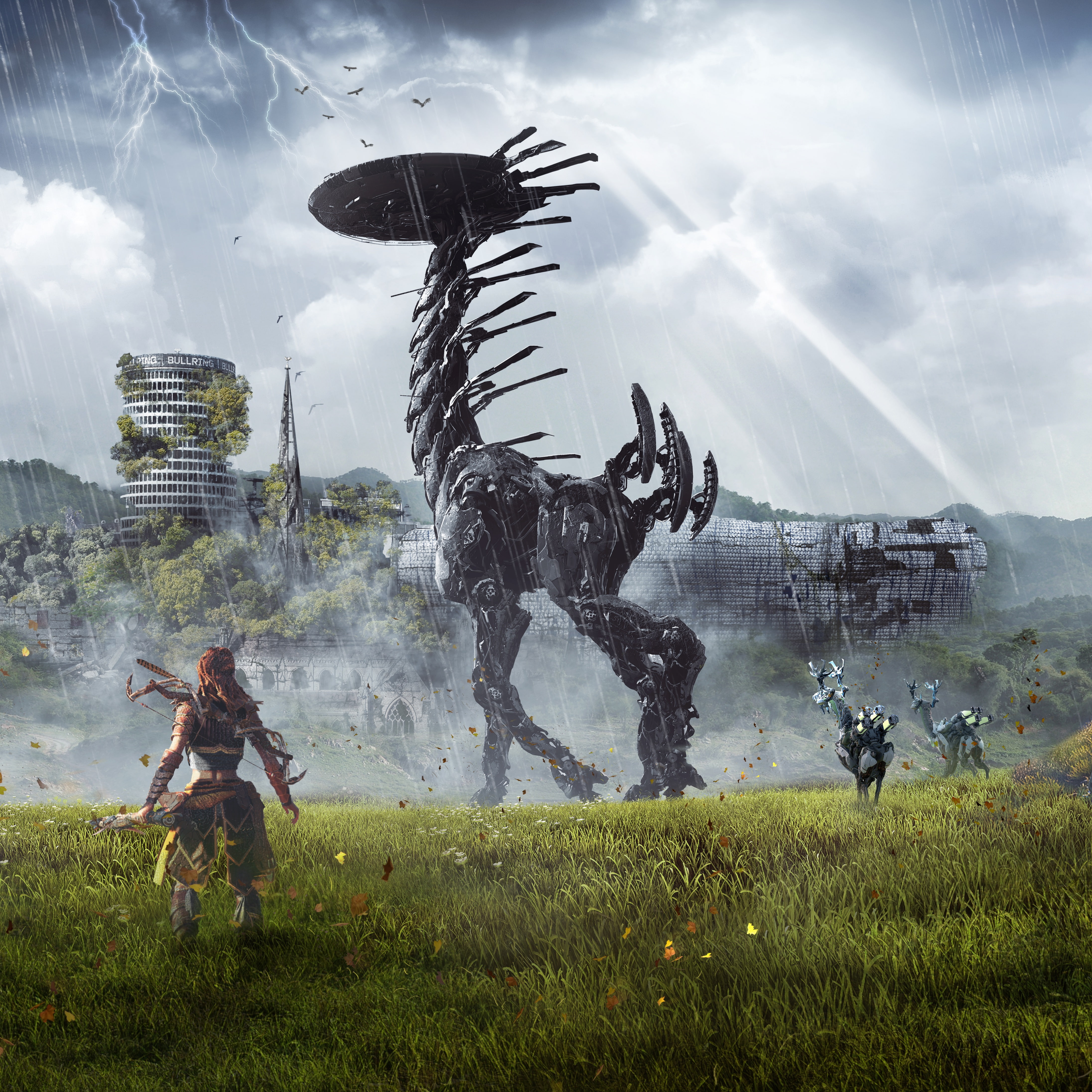 Aloy, Horizon Zero Dawn, 4K, pc, game, Tallneck, Birmingham, digital, Grazers, Phone HD Wallpaper