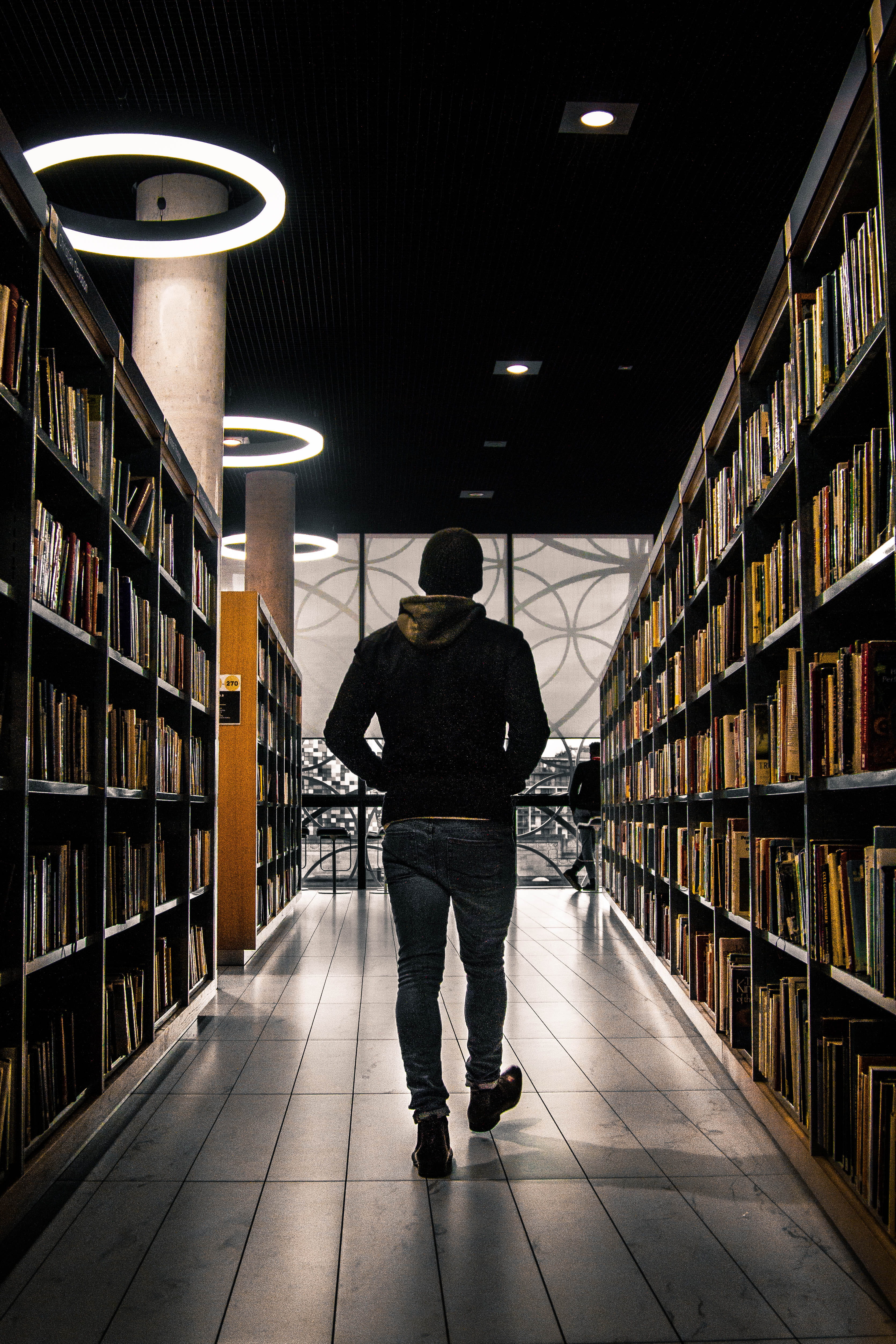 education, one person, studying, lighting equipment, library, large group of objects, united kingdom, mood, bookshelf, walking, architecture, research, Phone HD Wallpaper