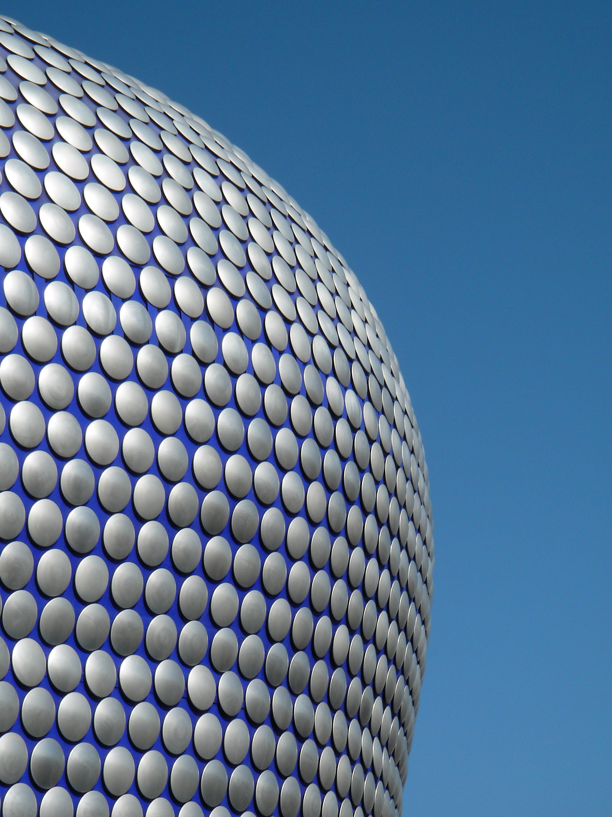 built structure, copy space, building exterior, outdoors, low angle view, blue, sphere, selfridges, sky, nature, building, pattern, close-up, clear sky, Phone HD Wallpaper