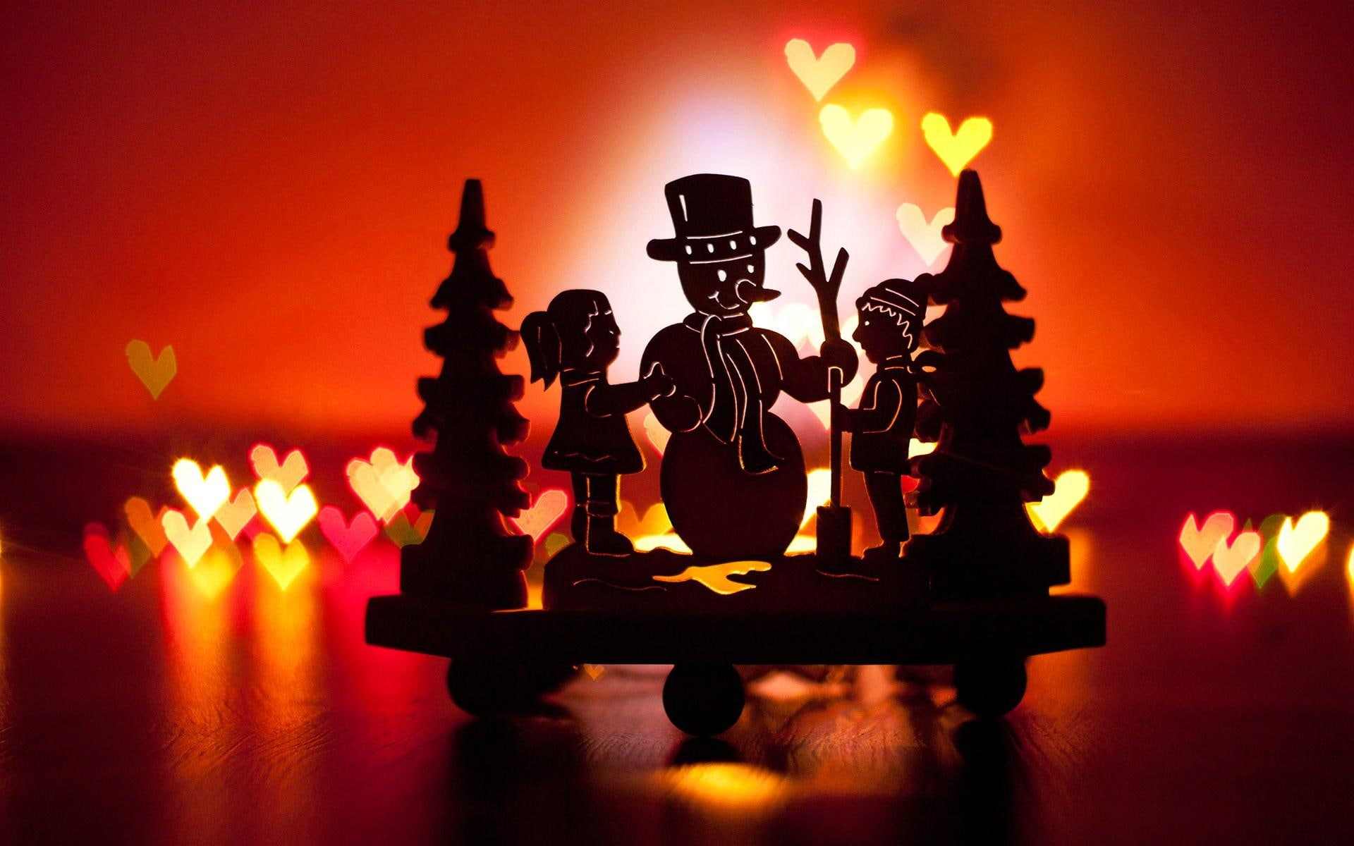 beautiful, fantastic, skyphoenixx1, art, trees, christmas, wood art, holidays, picture, snowman, nice, amazing, wood, 1080P, HD Wallpaper